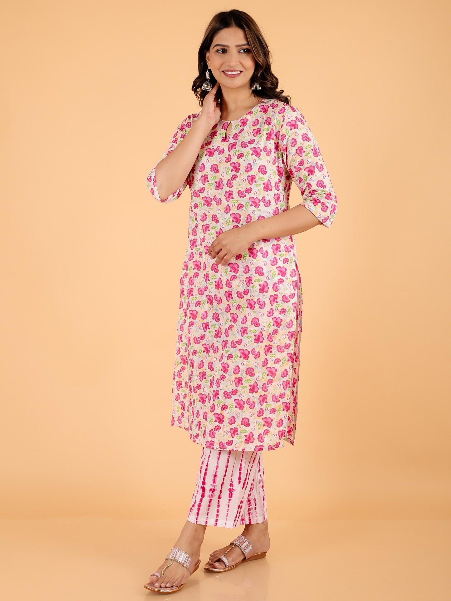 Soft Cotton Floral Kurta