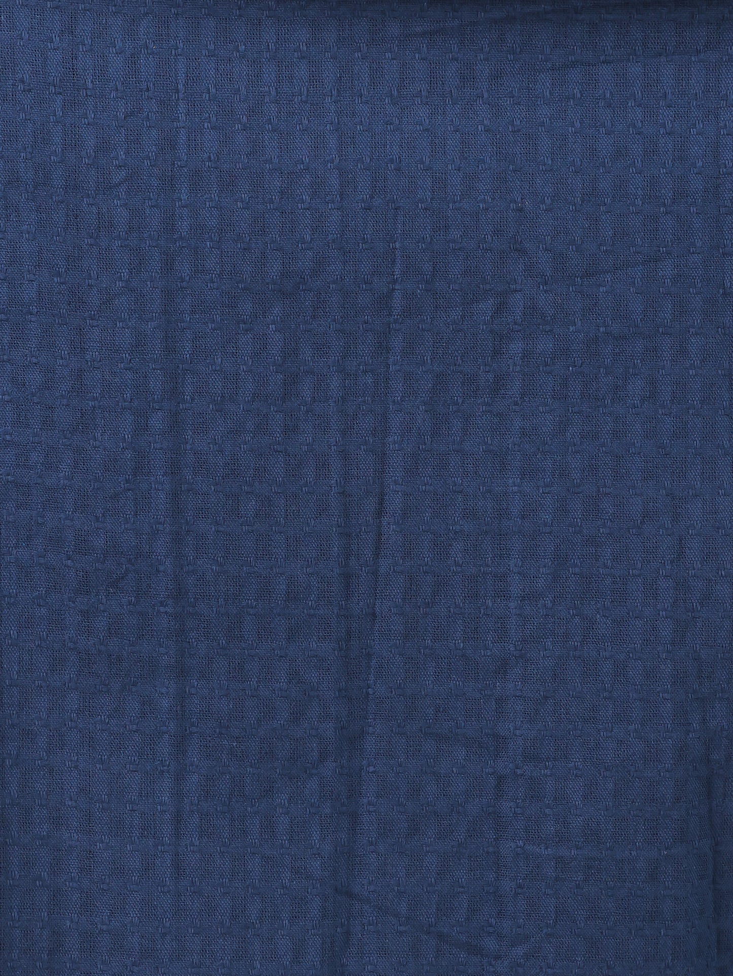 Embroidered Cotton Dobby Solid A-line Blue Kurta
