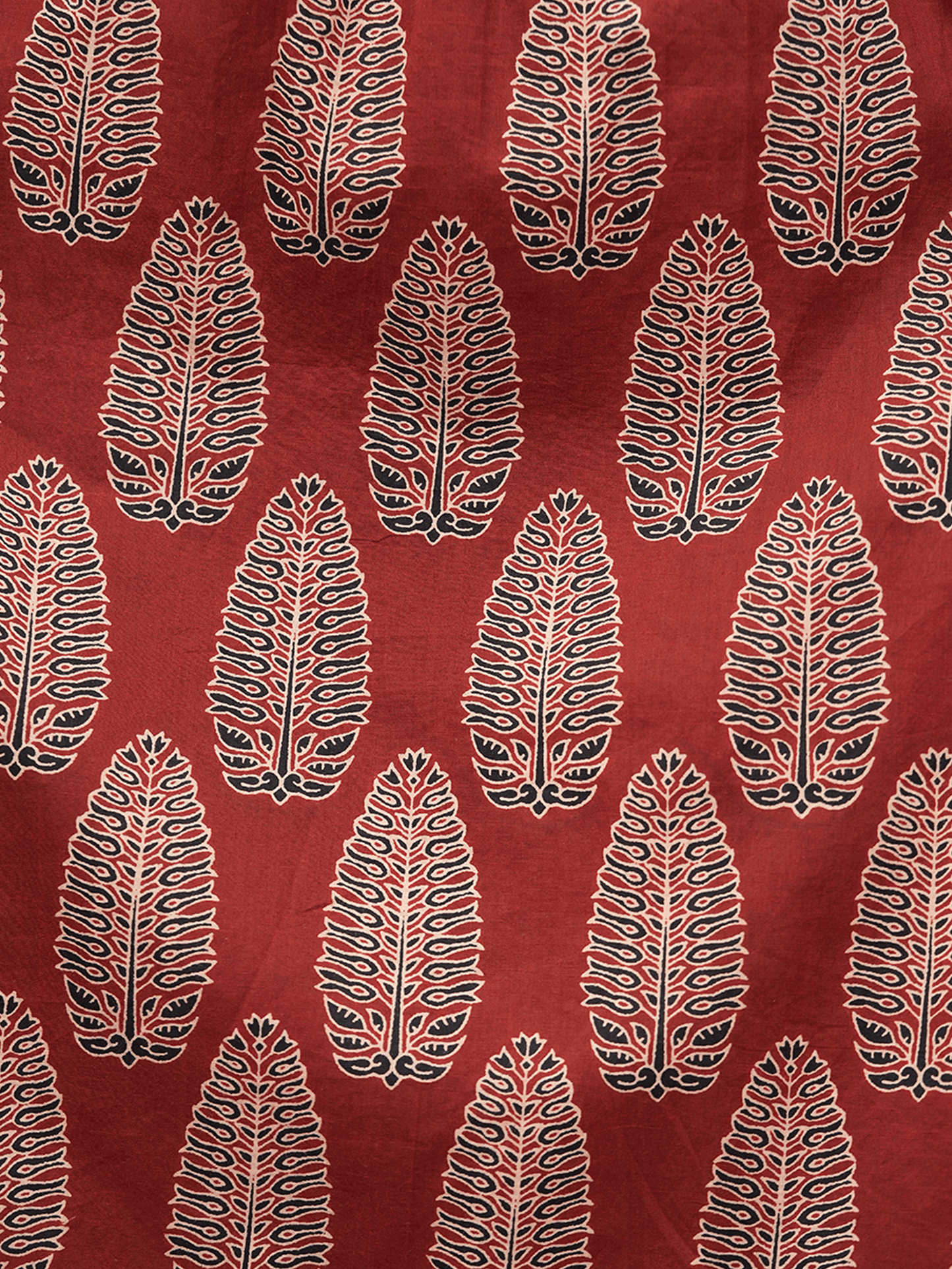 Soft Cotton Ajrakh Gathered Red Kurta