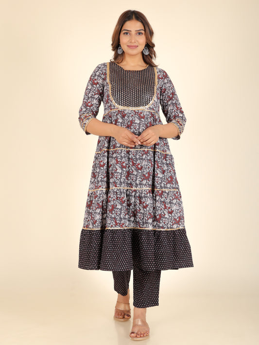 Soft Cotton Floral Kurta