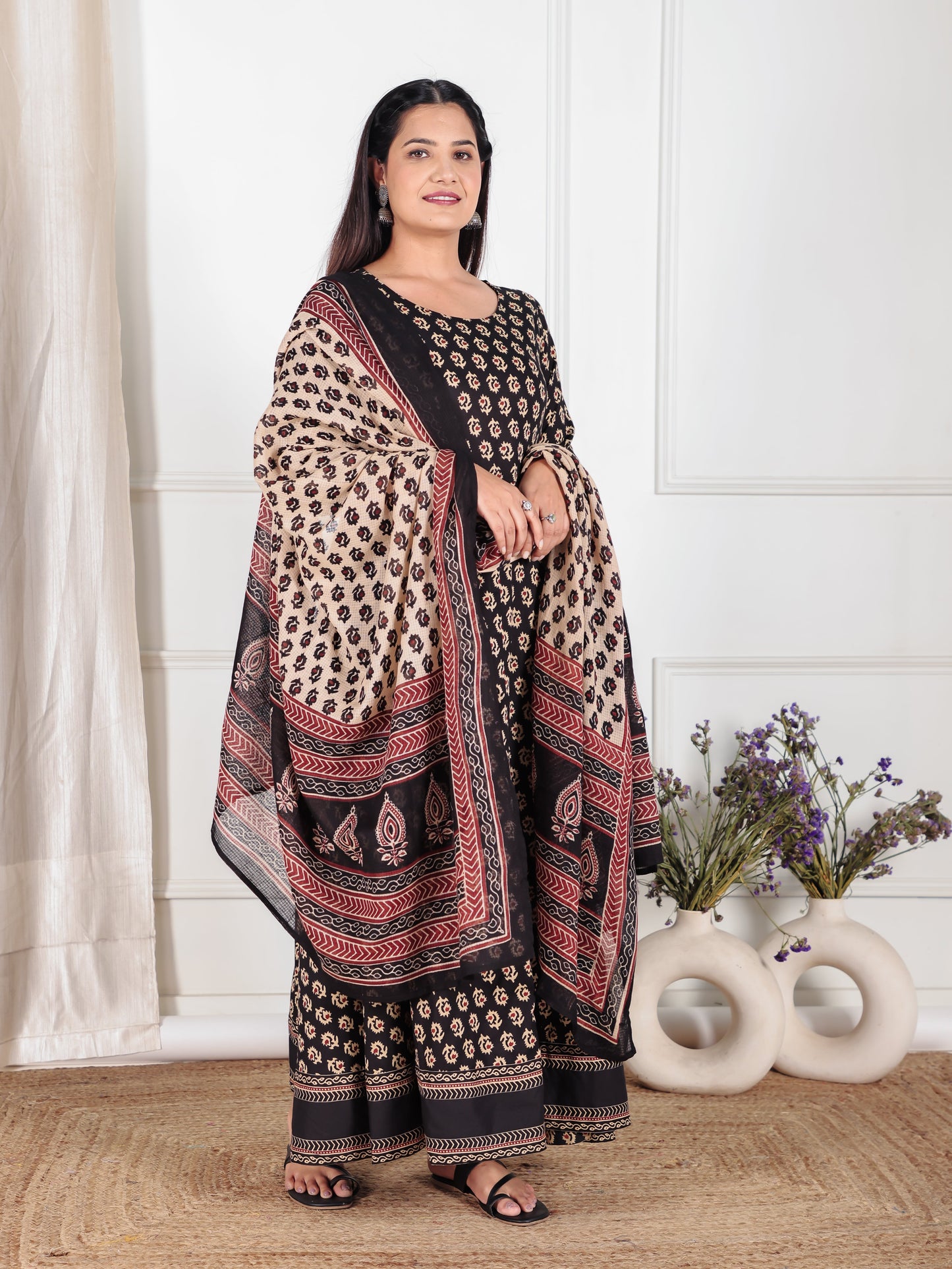 Cotton Voile Butti Beige Dupatta