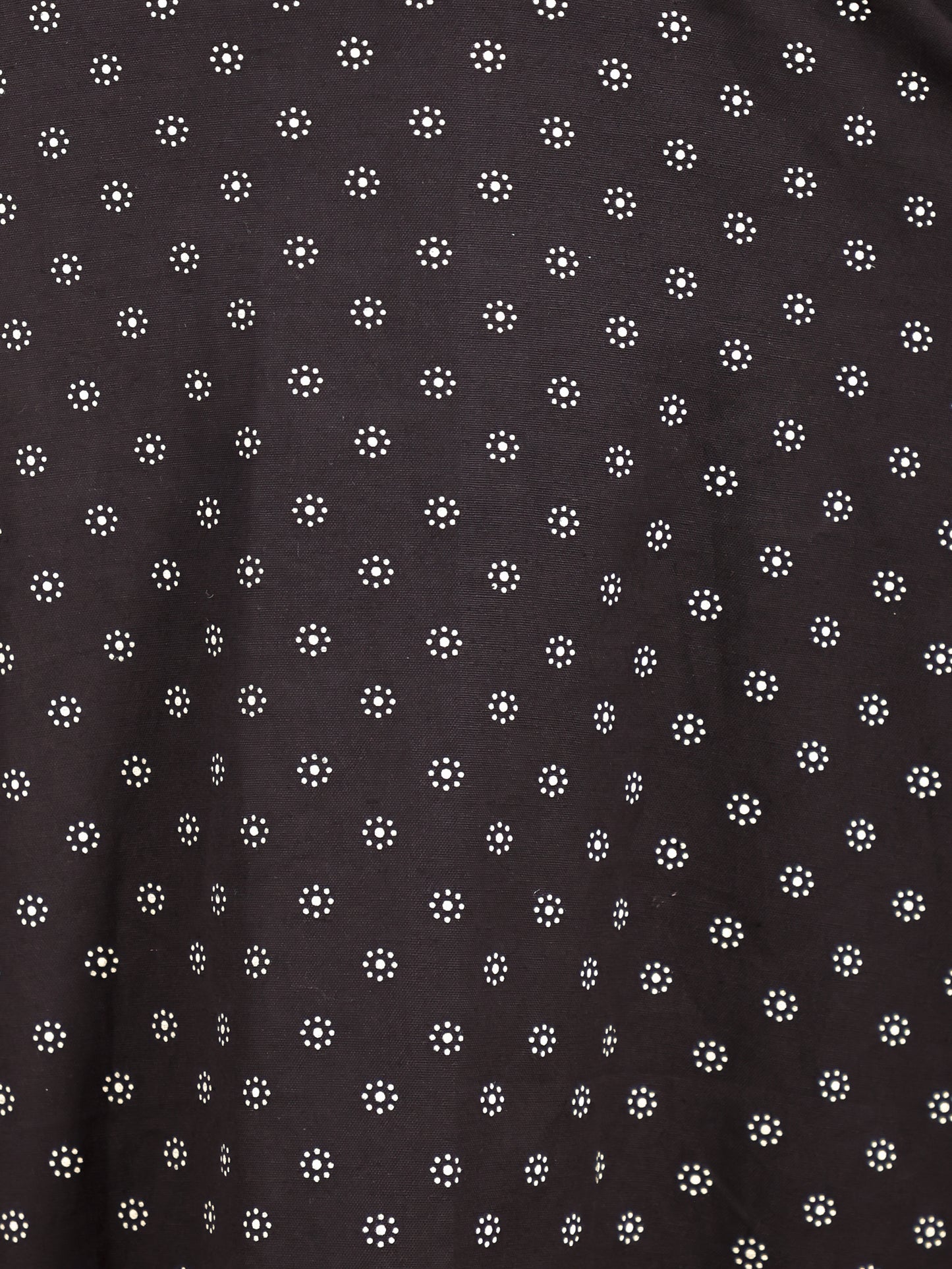 Embroidered Linen Cotton Floral Kaftan Black Kurta