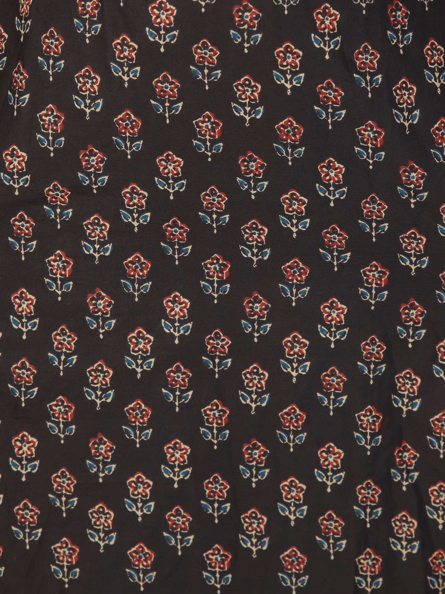 Soft Cotton Butti A-line Black Kurta