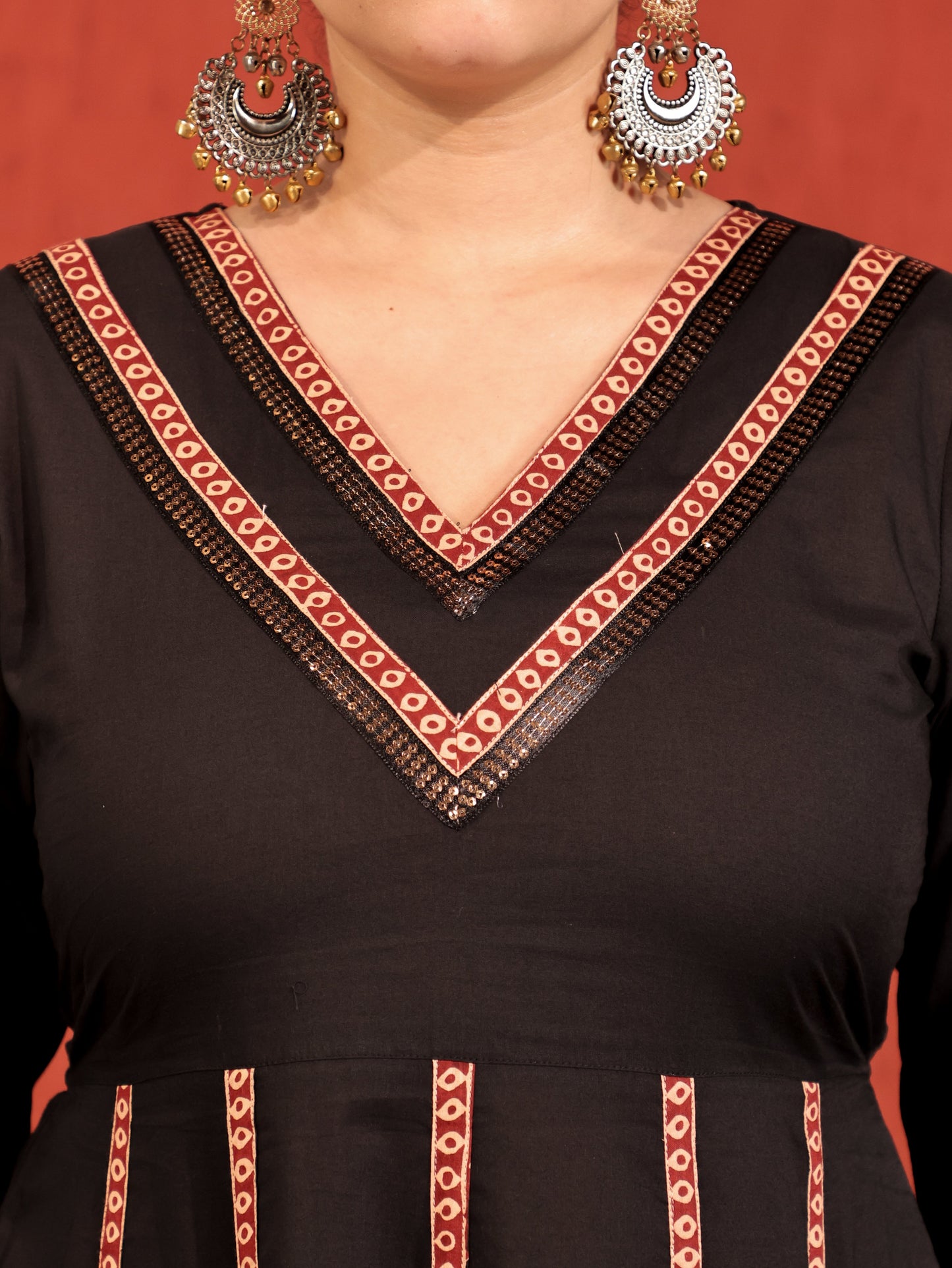 Soft Cotton Solid Anarkali Black Kurta