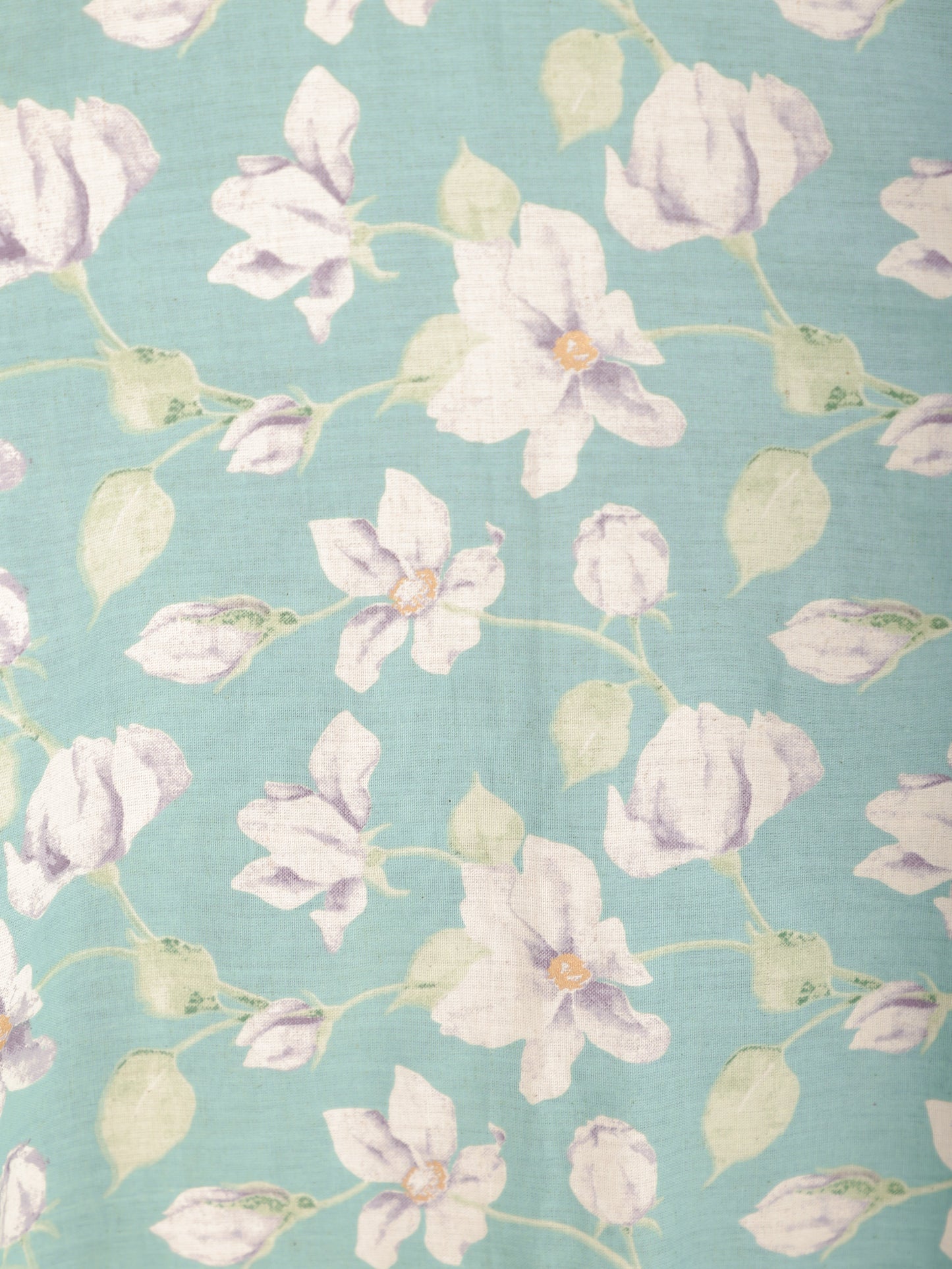 Linen Cotton Floral Anarkali Green Dress