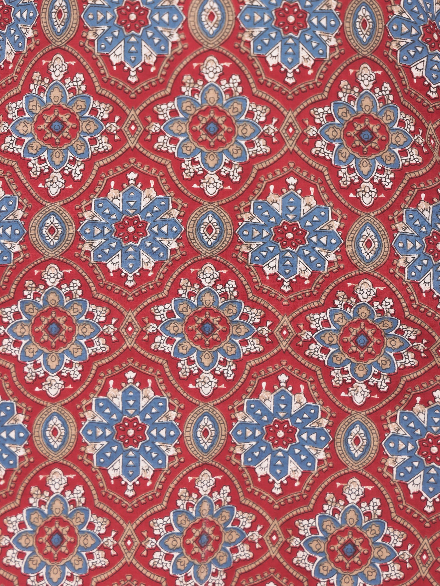 Soft Cotton Floral Straight Red Kurta