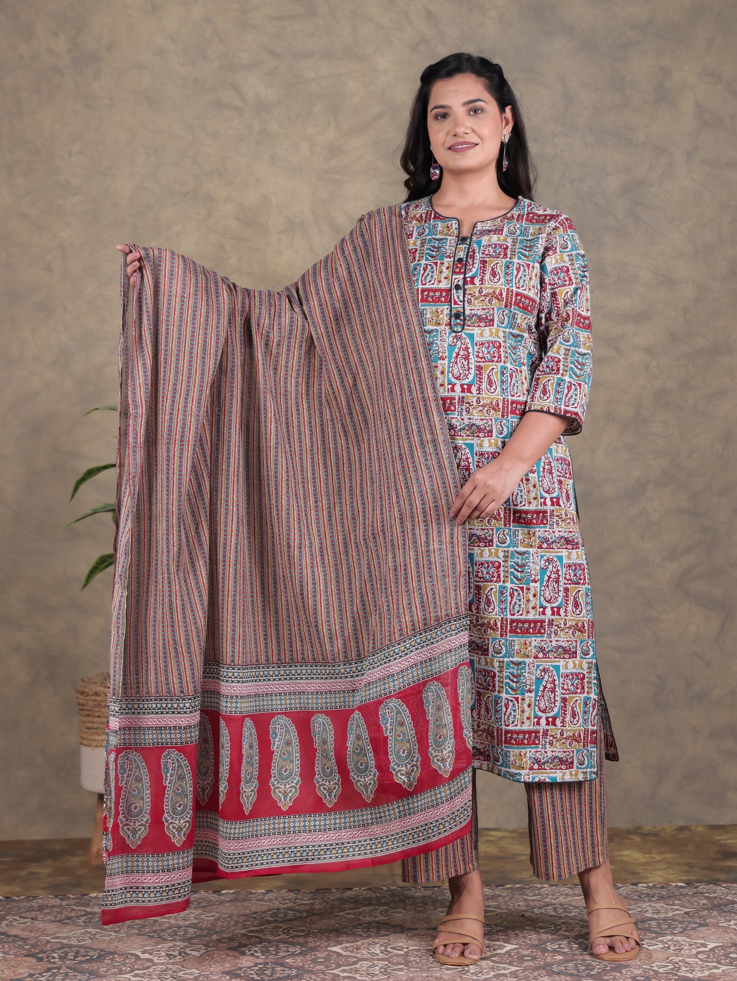 Cotton Voile Floral Multicolor Dupatta