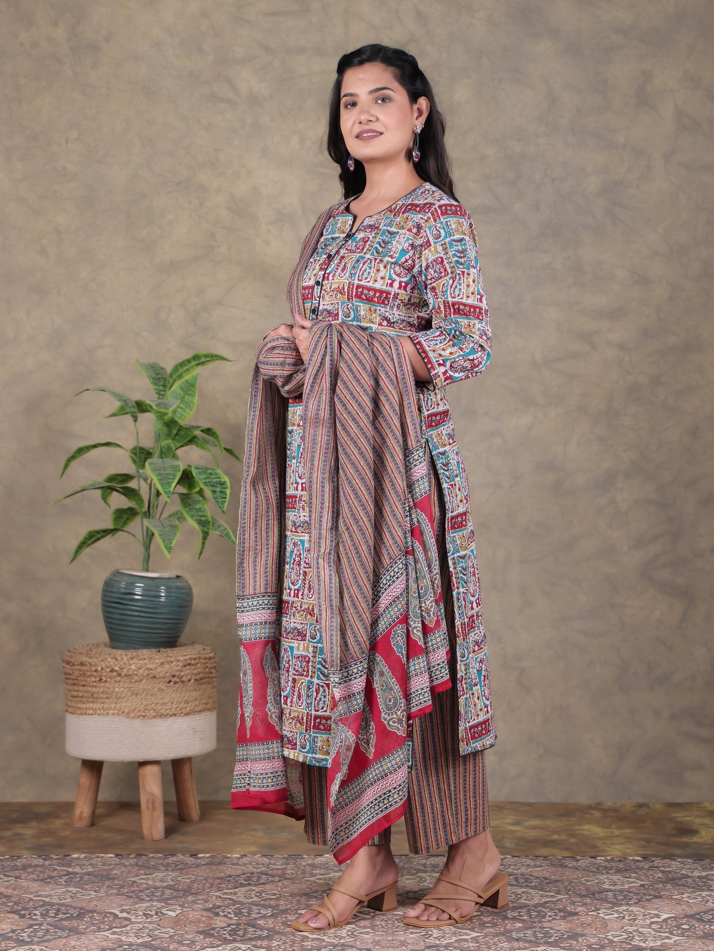 Cotton Voile Floral Multicolor Dupatta