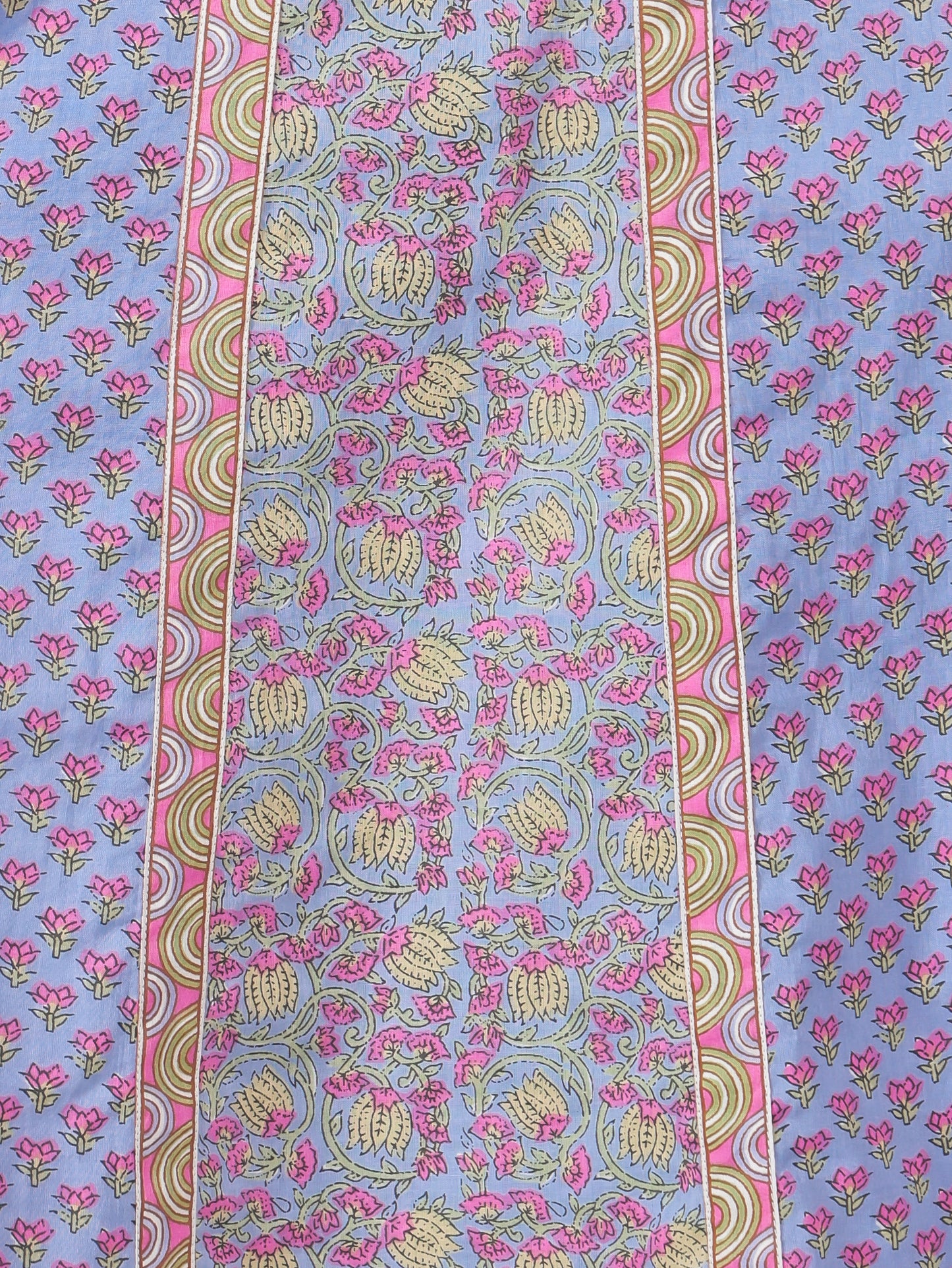 Soft Cotton Geometric Anarkali Violet Kurta