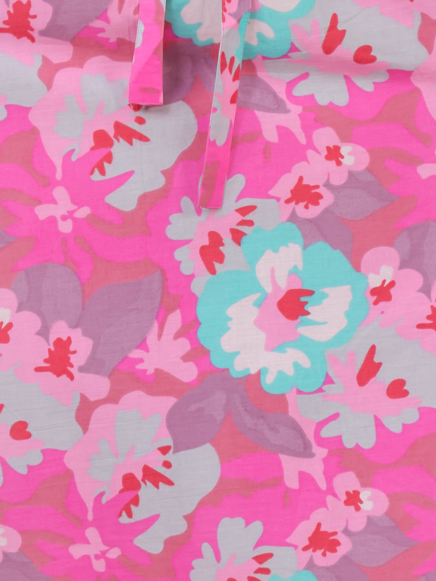 Soft Cotton Floral Angrakha Pink Dress
