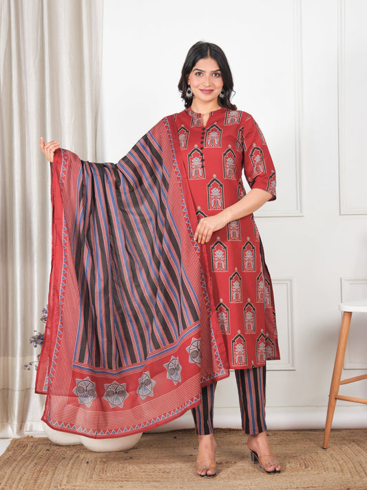 Cotton Voile Striped Black Dupatta