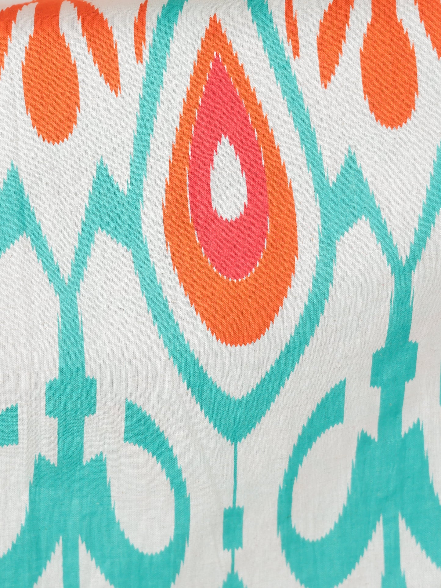 Linen Cotton Geometric Gathered Off White Dress