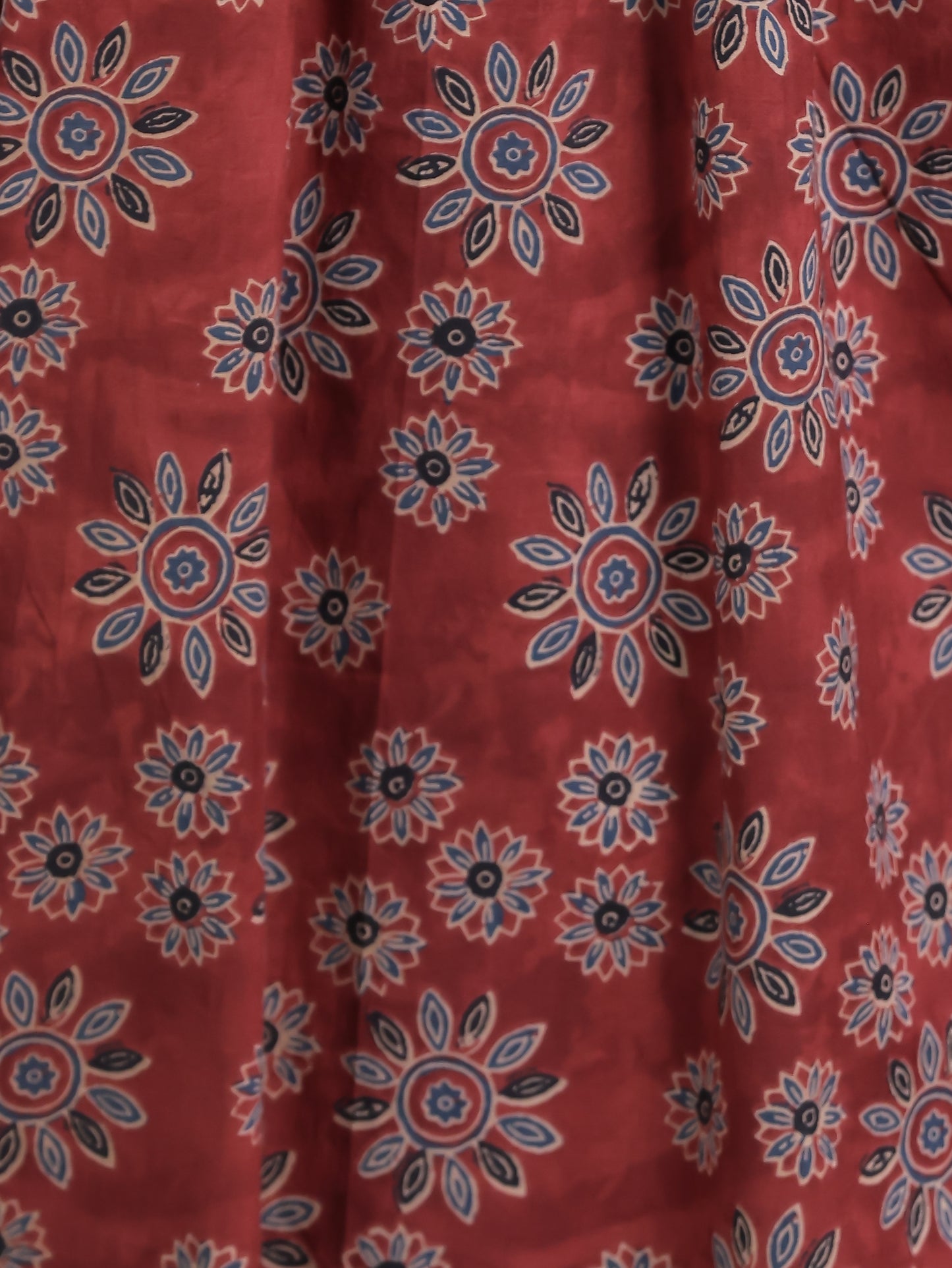 Embroidered Soft Cotton Floral Anarkali Rust Kurta