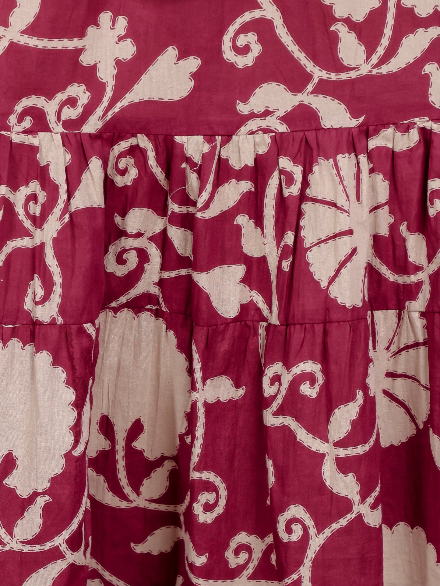 Embroidered Soft Cotton Floral A-line Pink Dress