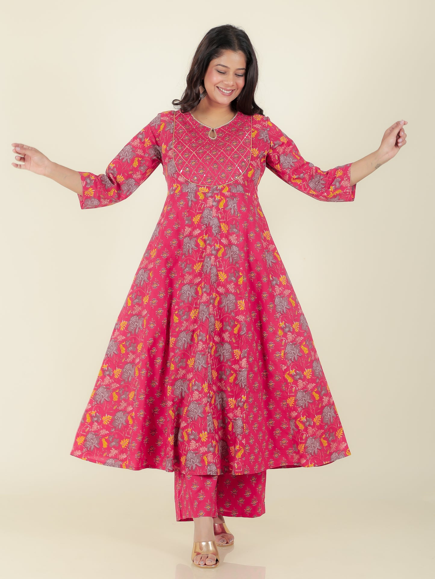 Soft Cotton Floral Kurta