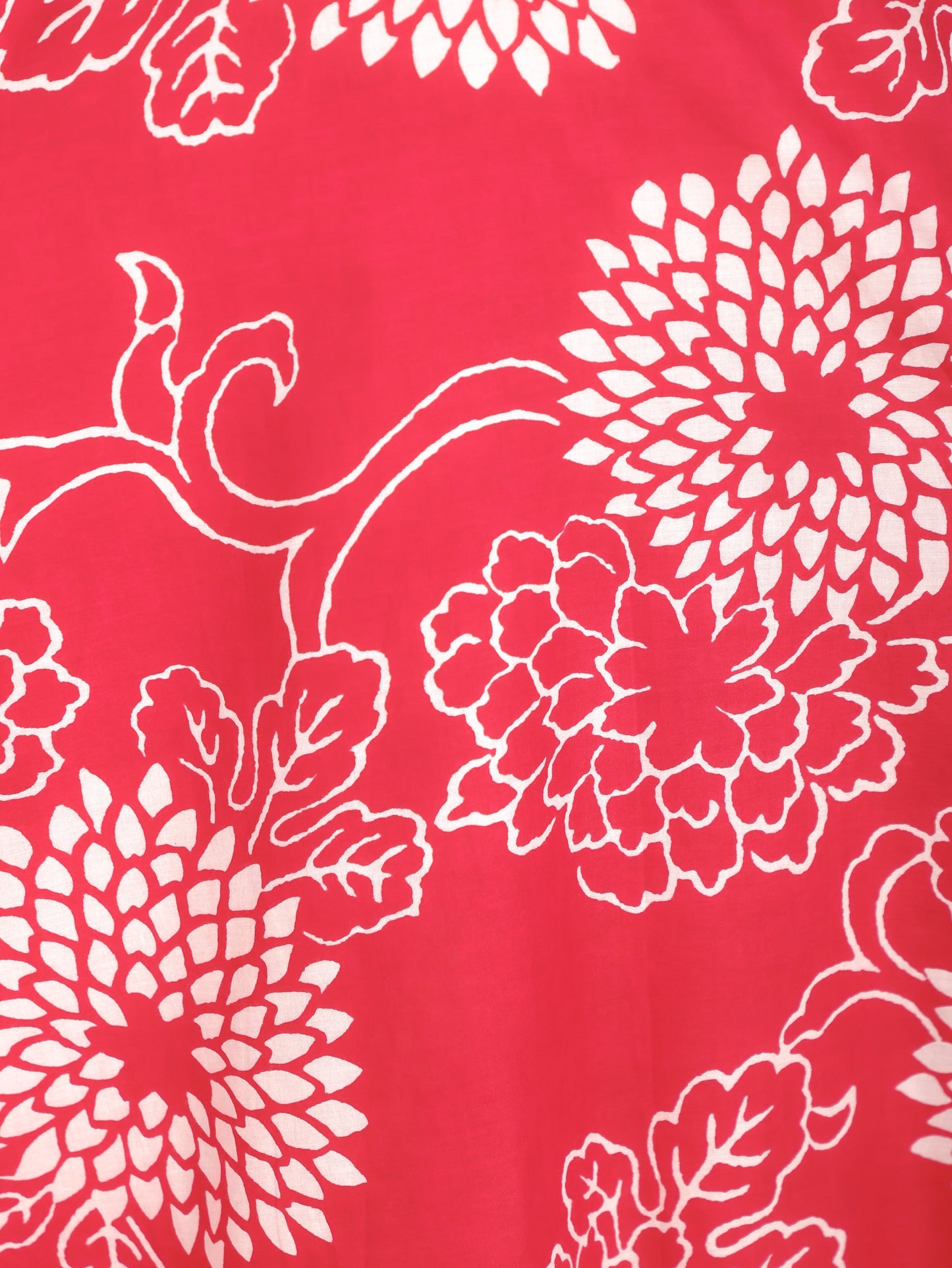 Soft Cotton Floral Anarkali Red Dress (With Belt)