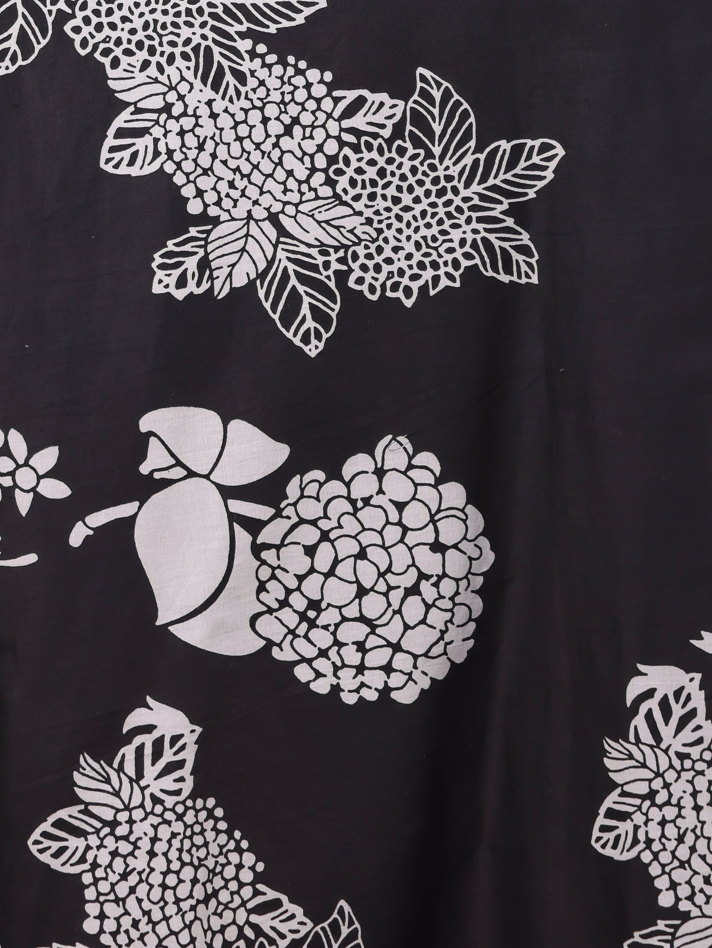 Soft Cotton Floral Flared Black Dress