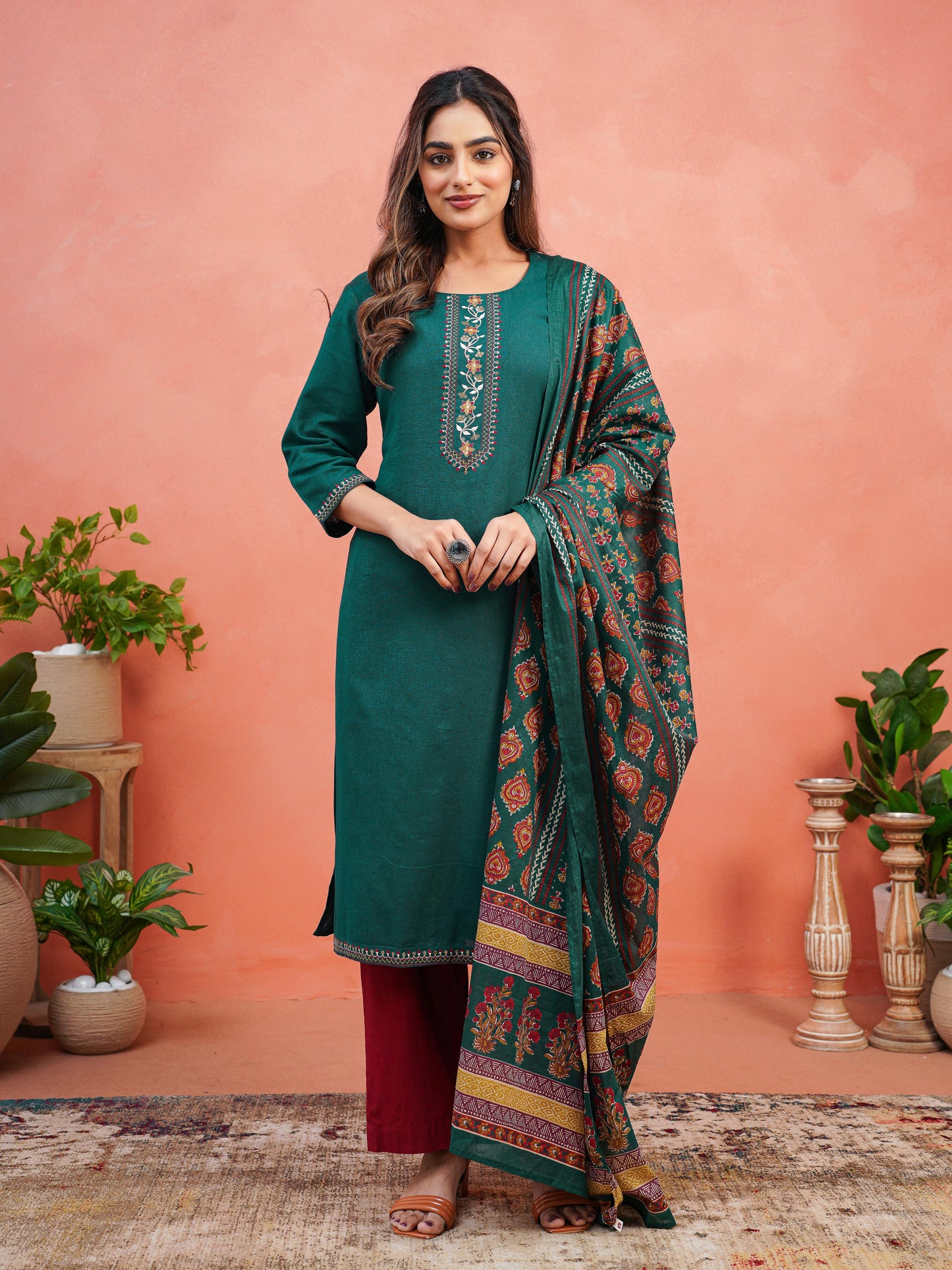 Cotton Voile Floral Multicolor Dupatta