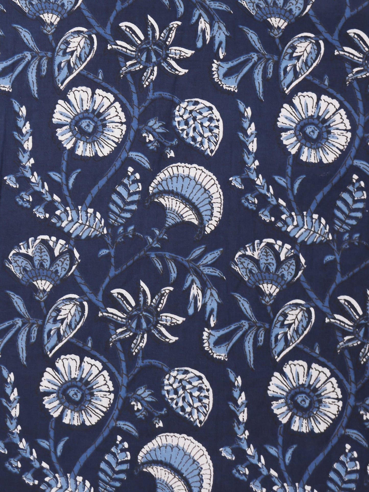 Soft Cotton Floral Flared Blue Kurta