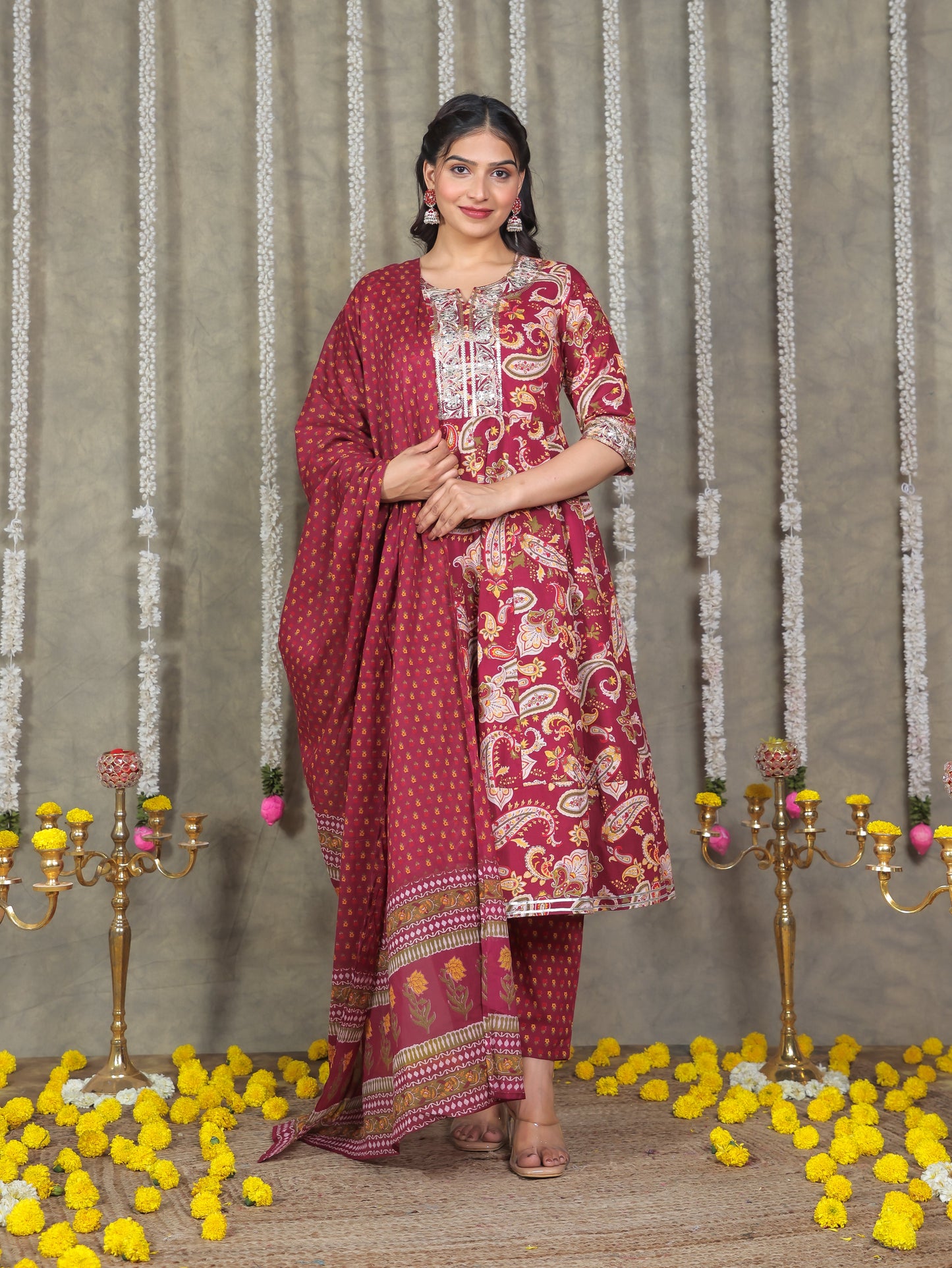 Cotton Voile Paisley Purple Dupatta