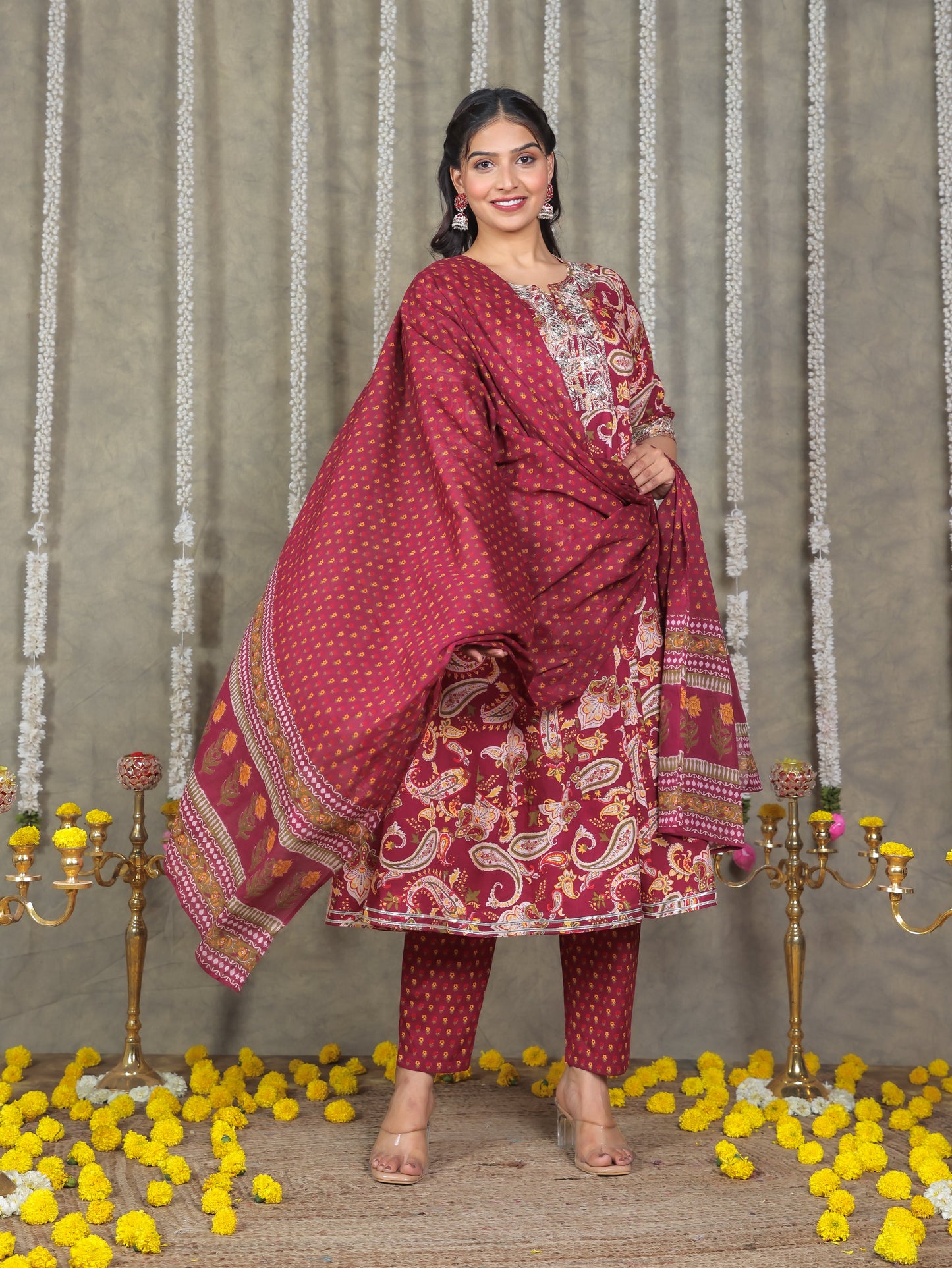 Cotton Voile Paisley Purple Dupatta
