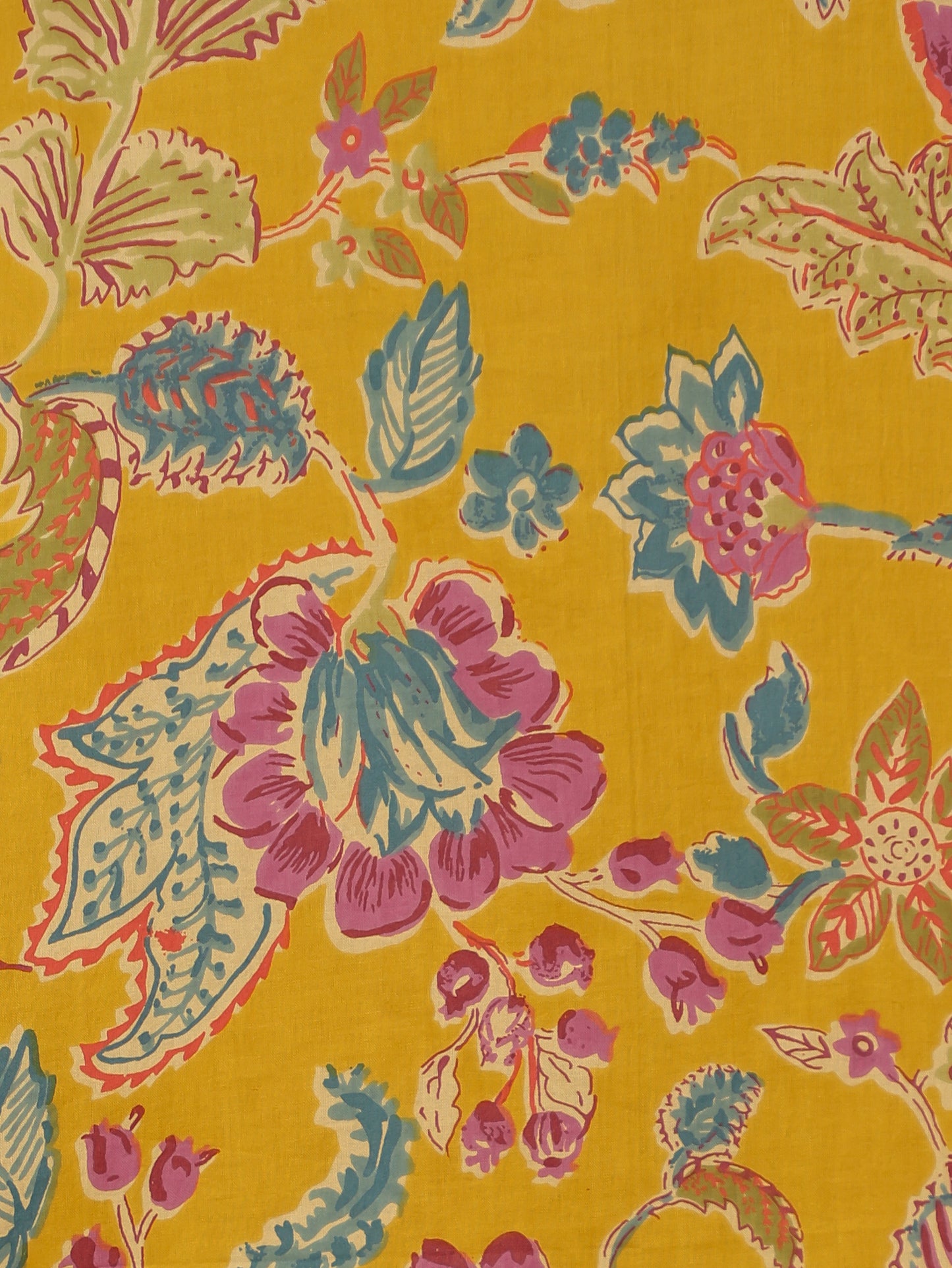 Soft Cotton Floral Straight Yellow Kurta