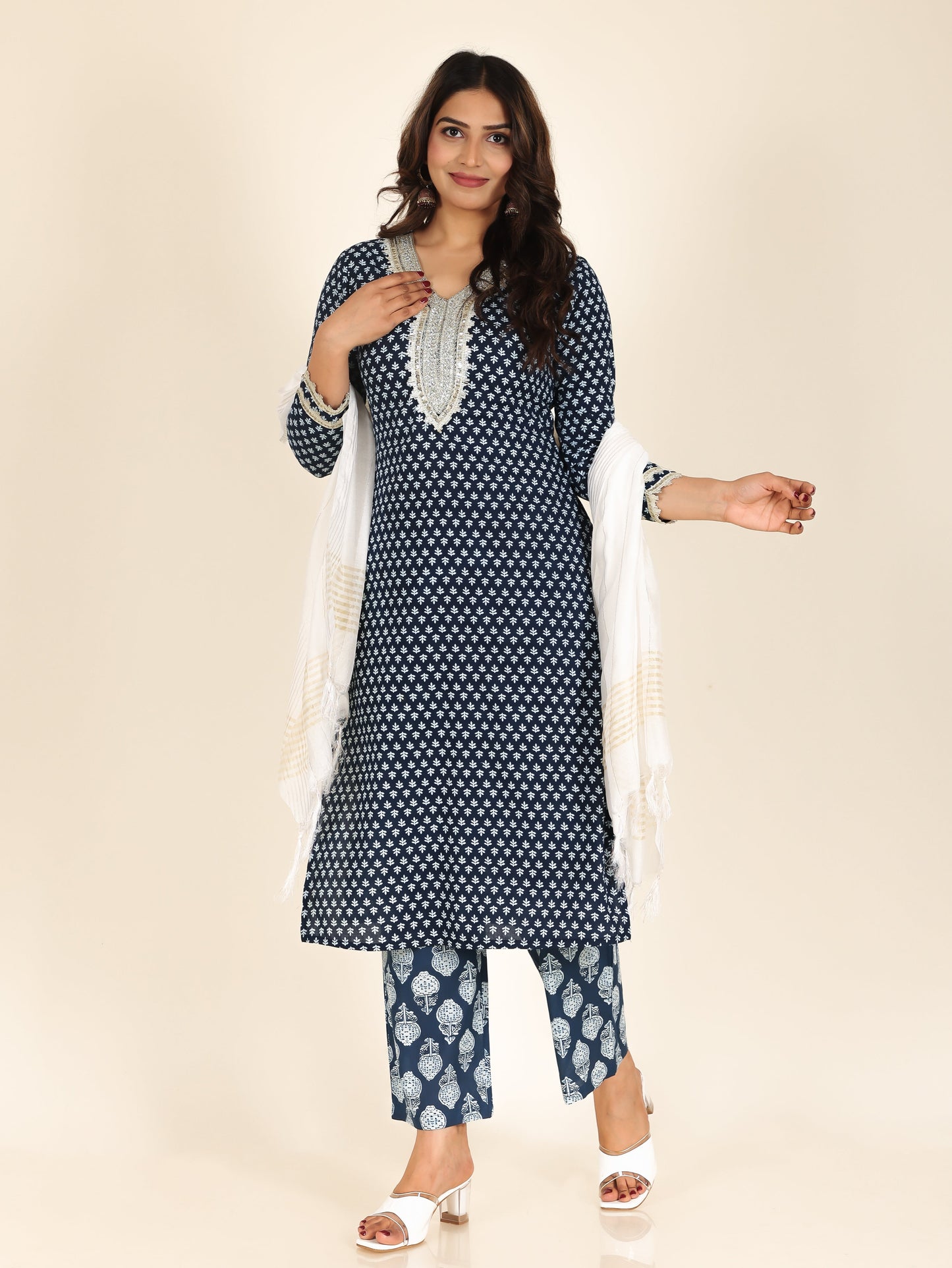 Soft Cotton Floral Kurta