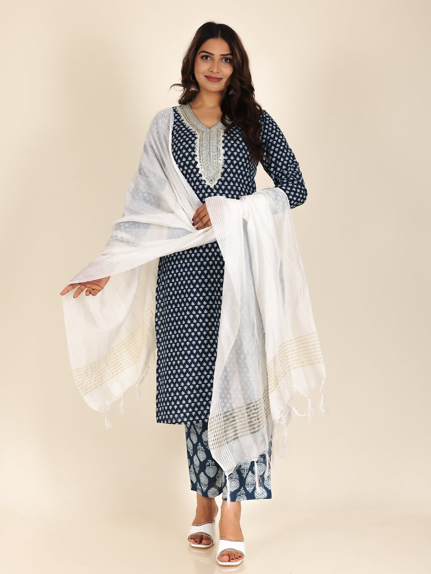 Soft Cotton Floral Kurta