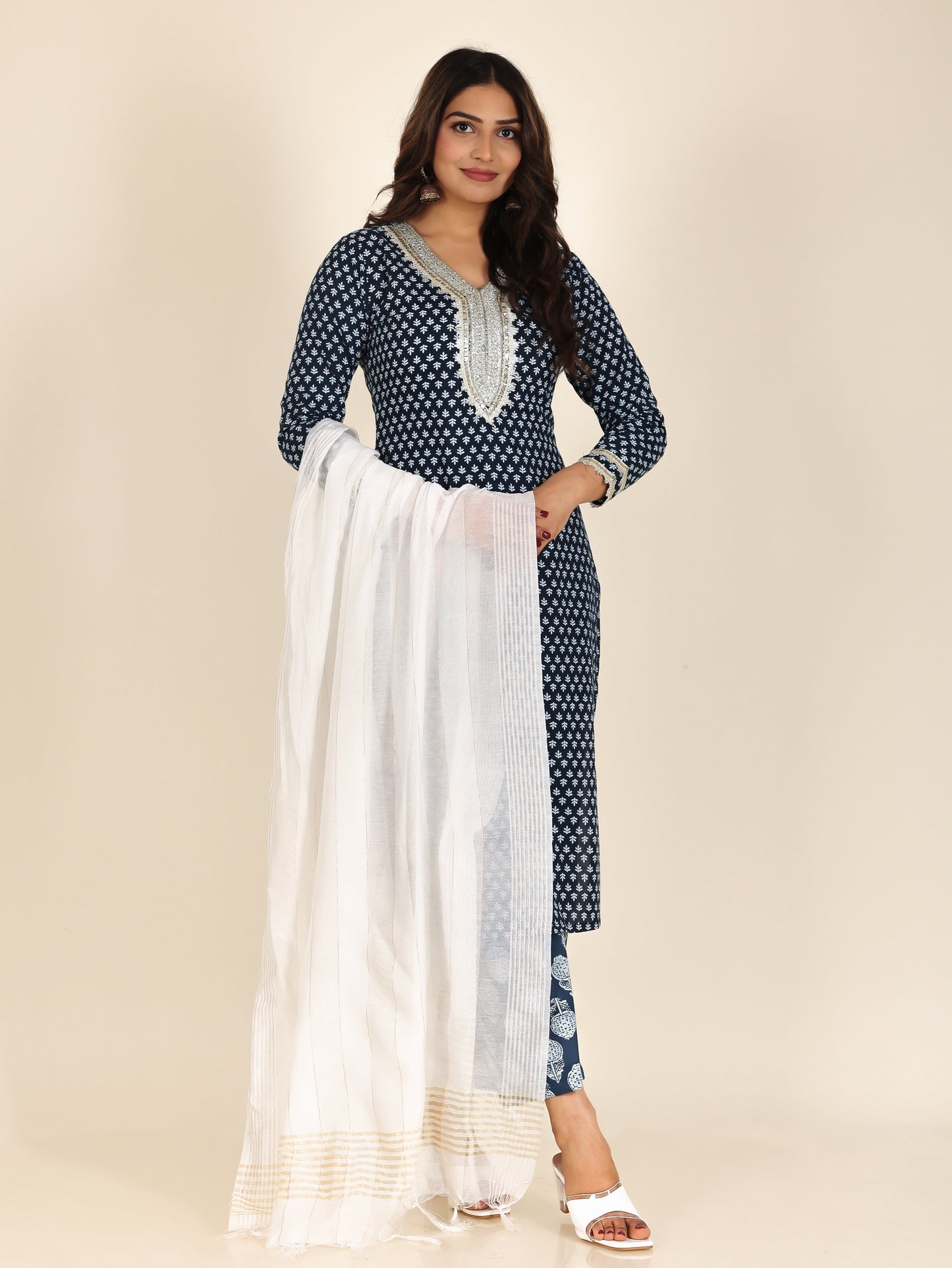 Soft Cotton Floral Kurta