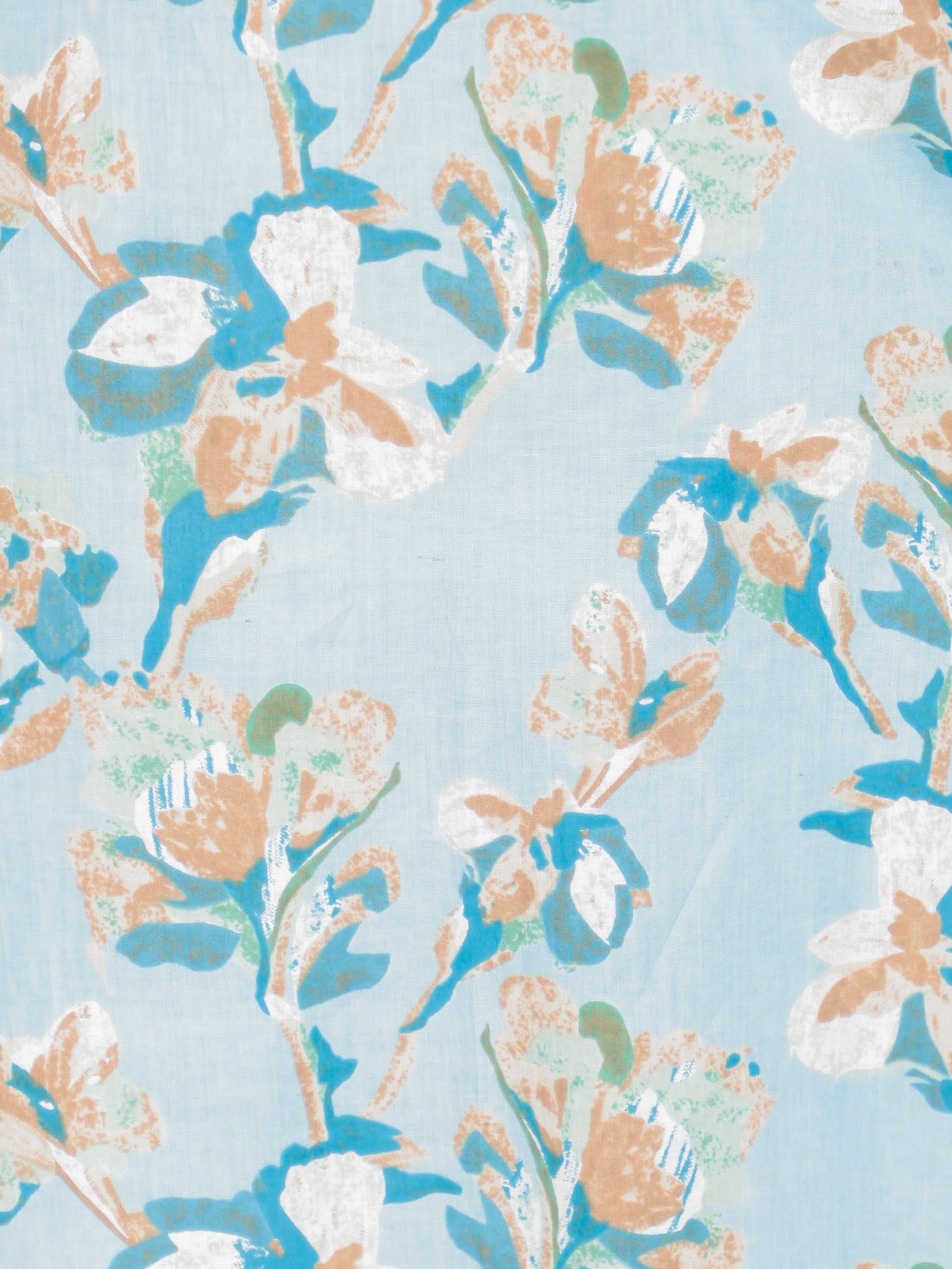 Soft Cotton Floral Straight Blue Kurta