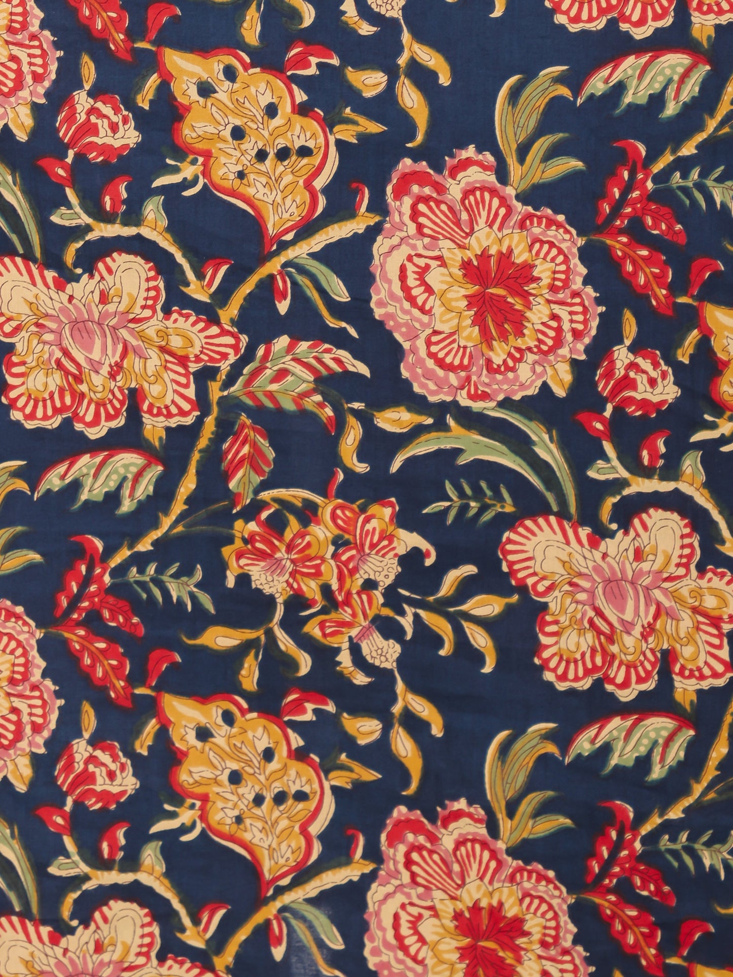 Embroidered Soft Cotton Floral Flared Blue Kurta