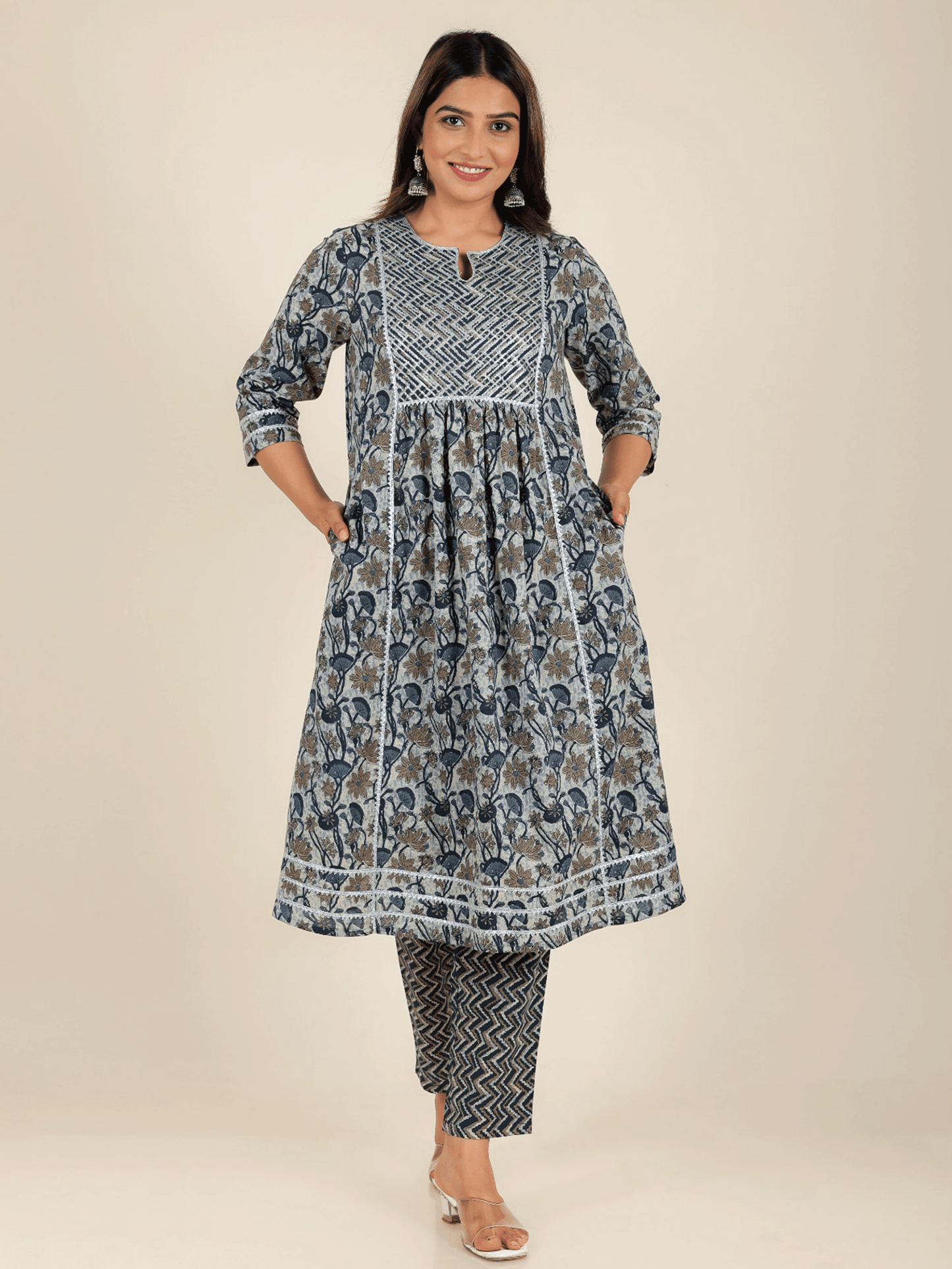 Soft Cotton Floral Kurta