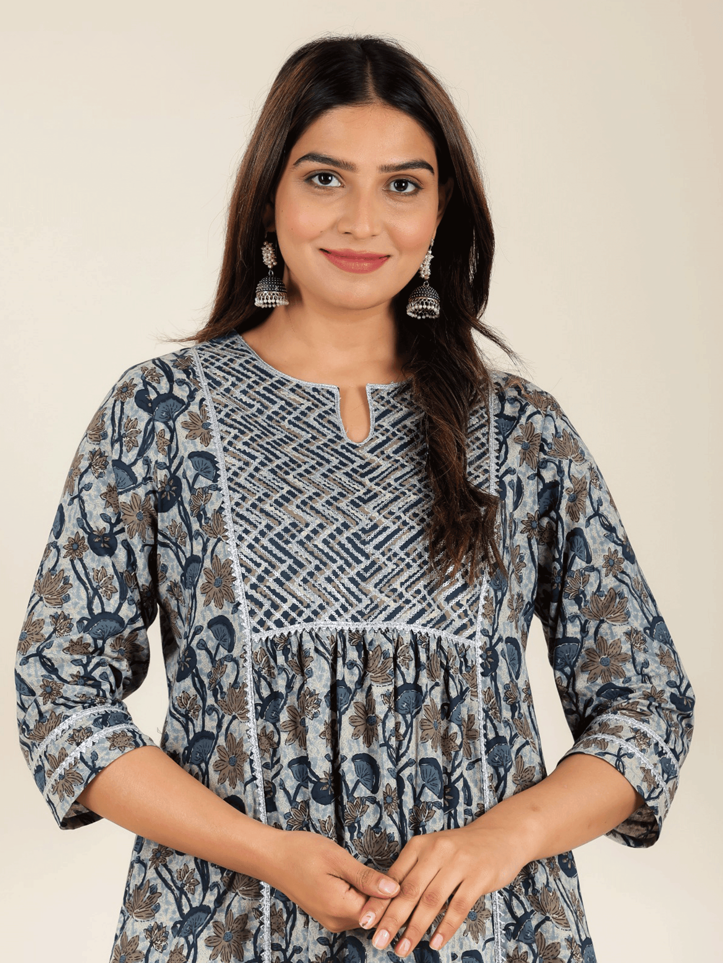 Soft Cotton Floral Kurta