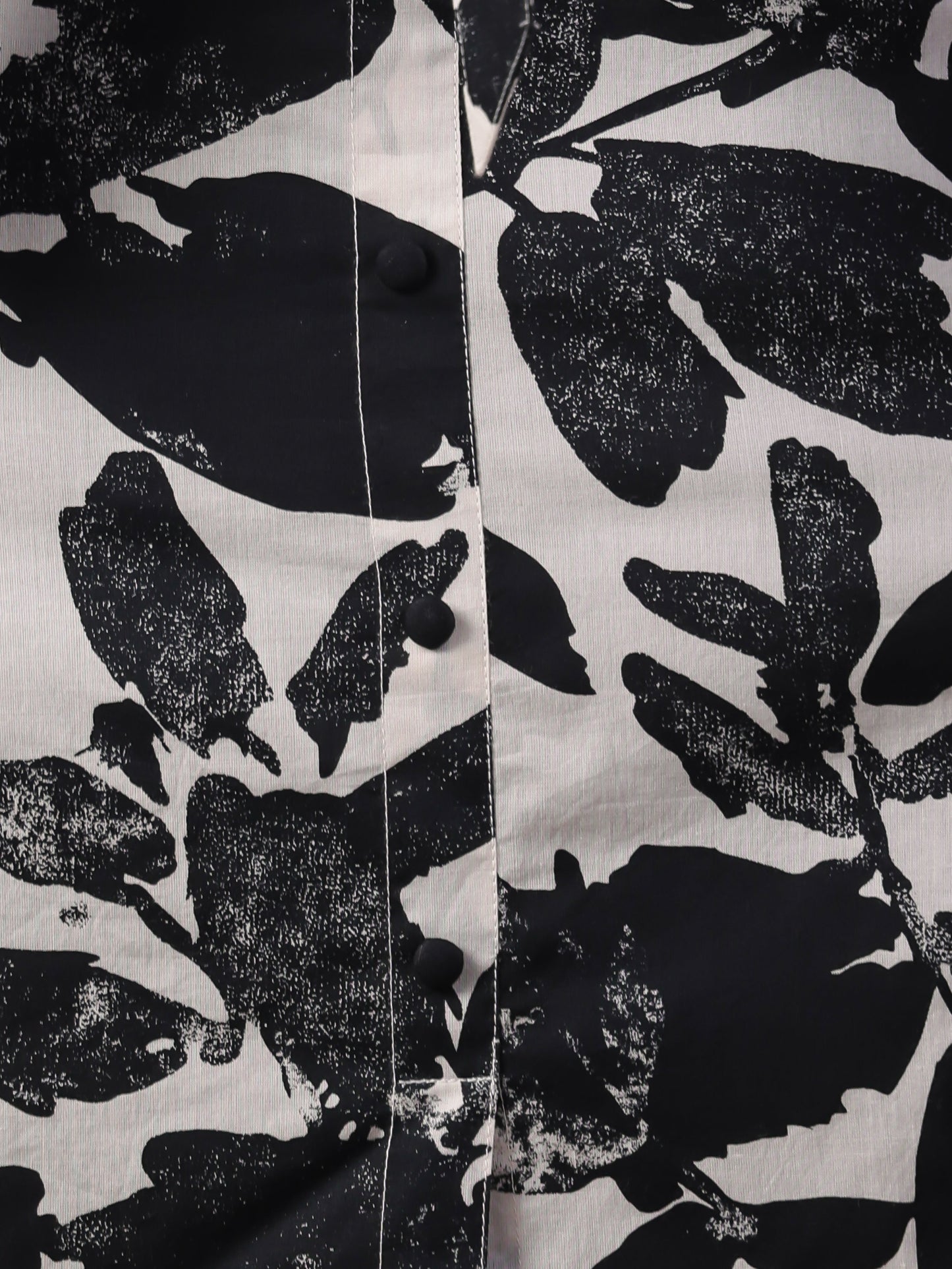 Soft Cotton Floral Flared Black Dress