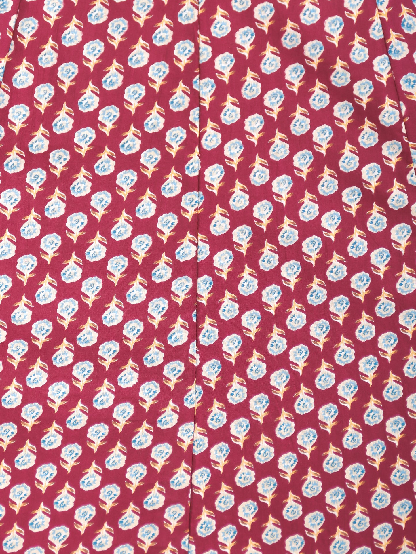 Soft Cotton Floral Anarkali Maroon Dress