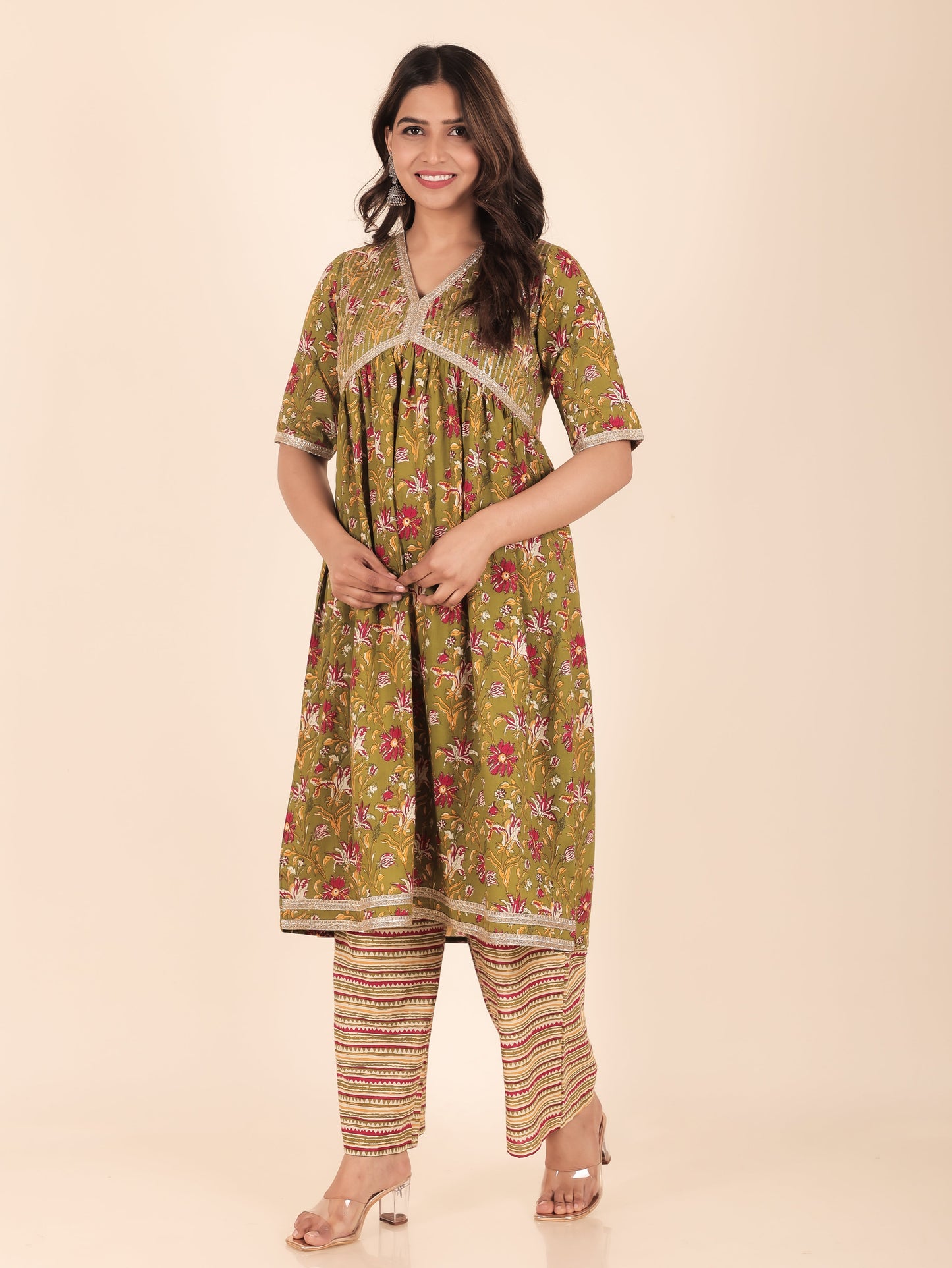 Soft Cotton Floral Kurta