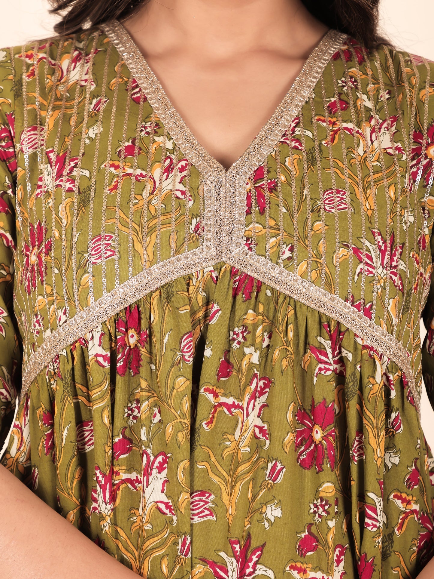 Soft Cotton Floral Kurta