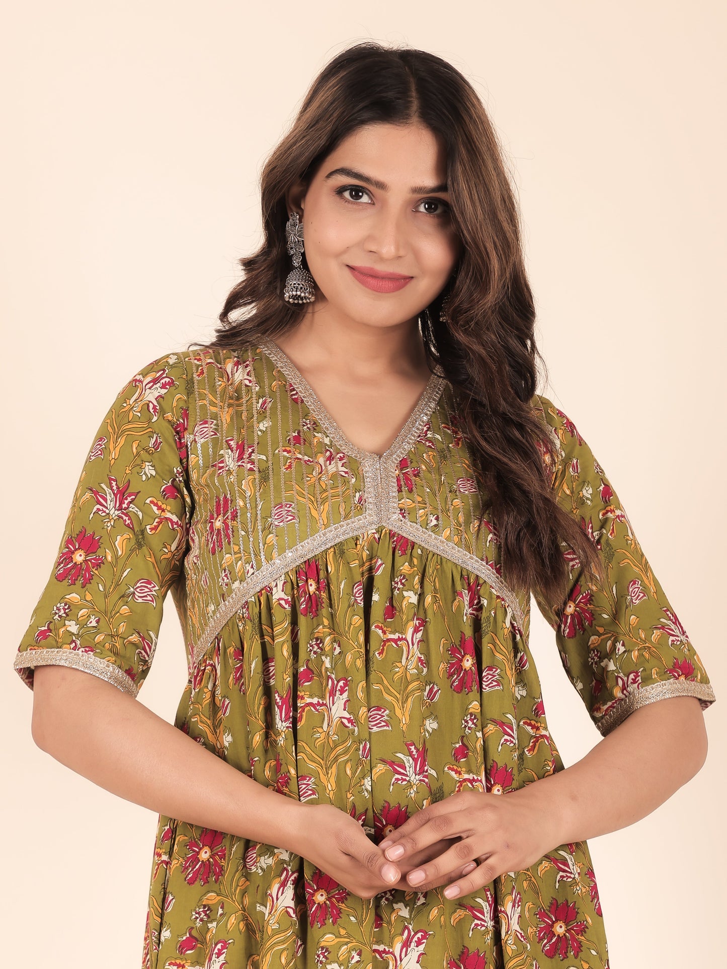 Soft Cotton Floral Kurta