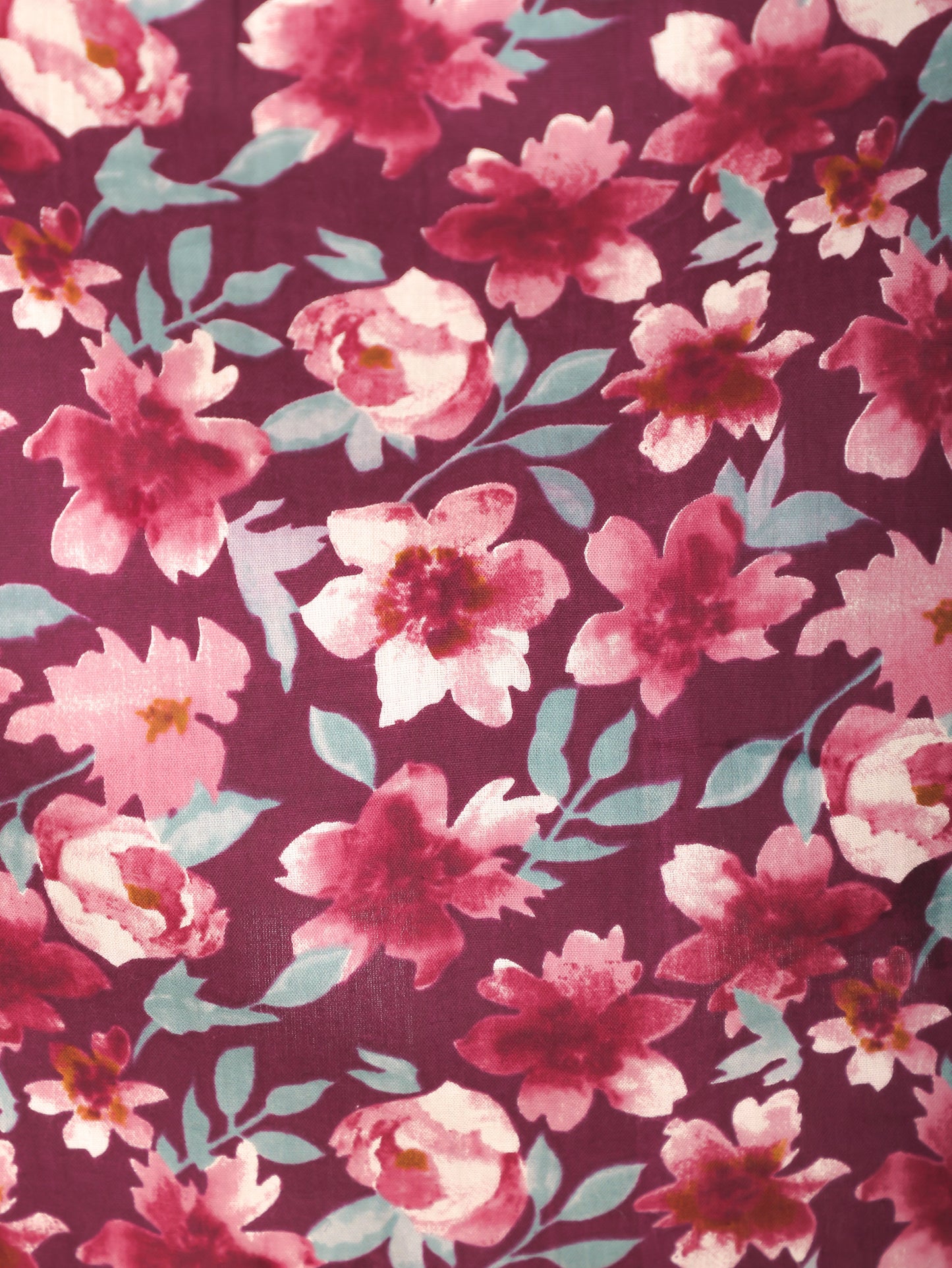 Soft Cotton Floral A-line Purple Dress