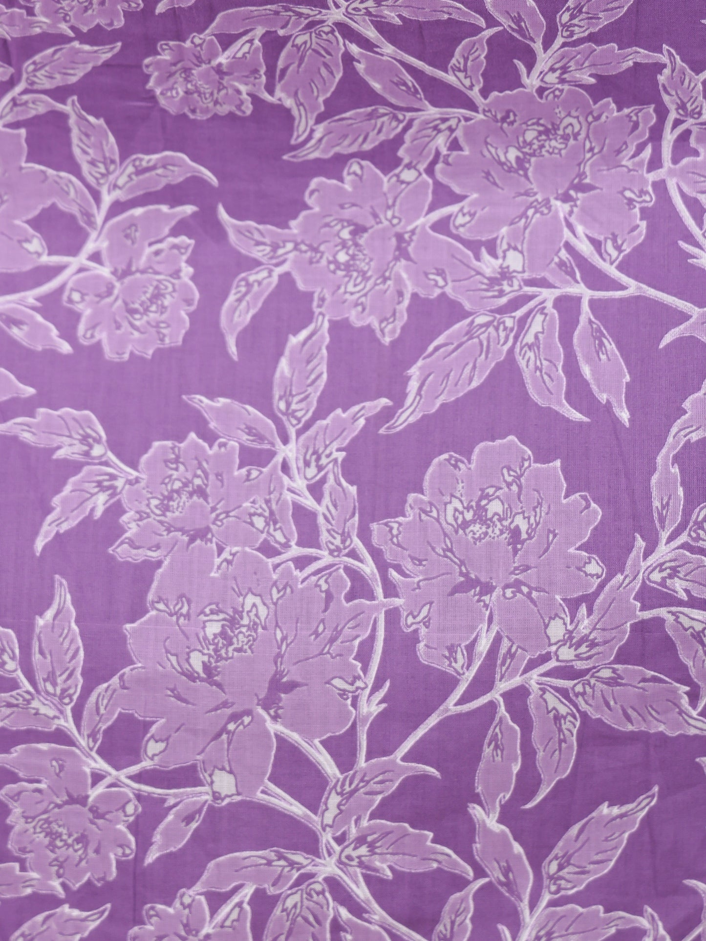 Soft Cotton Floral A-line Purple Kurta
