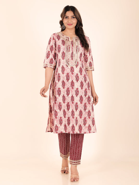 Soft Cotton Floral Kurta