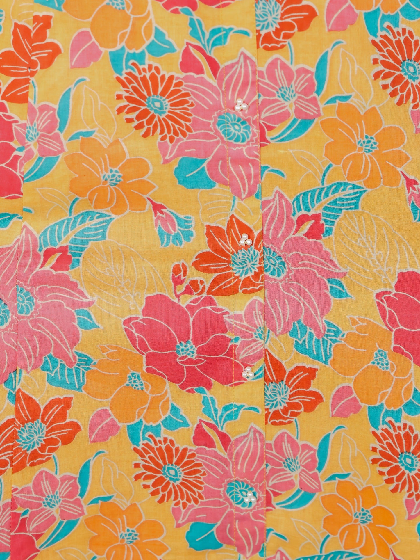 Soft Cotton Floral A-line Yellow Kurta