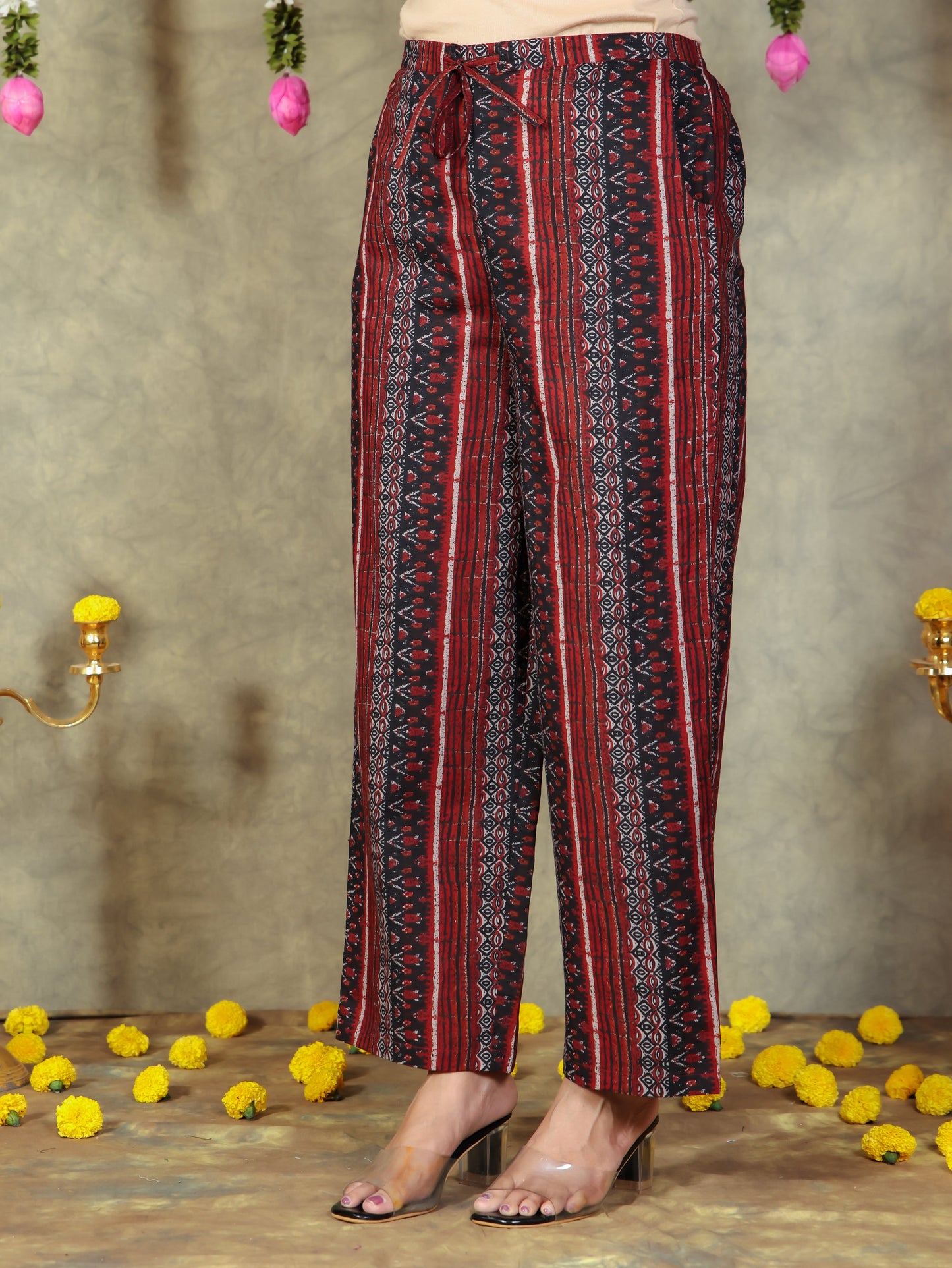 Soft Cotton Ikat Flared Black Kurta