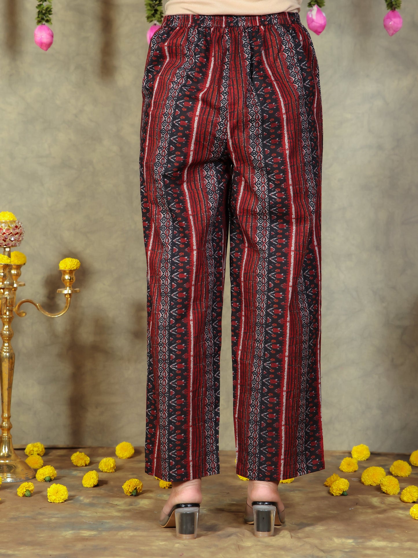 Soft Cotton Ikat Flared Black Kurta