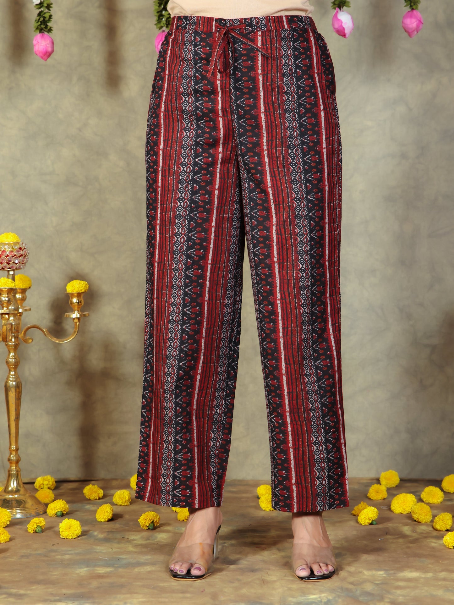 Soft Cotton Ikat Flared Black Kurta