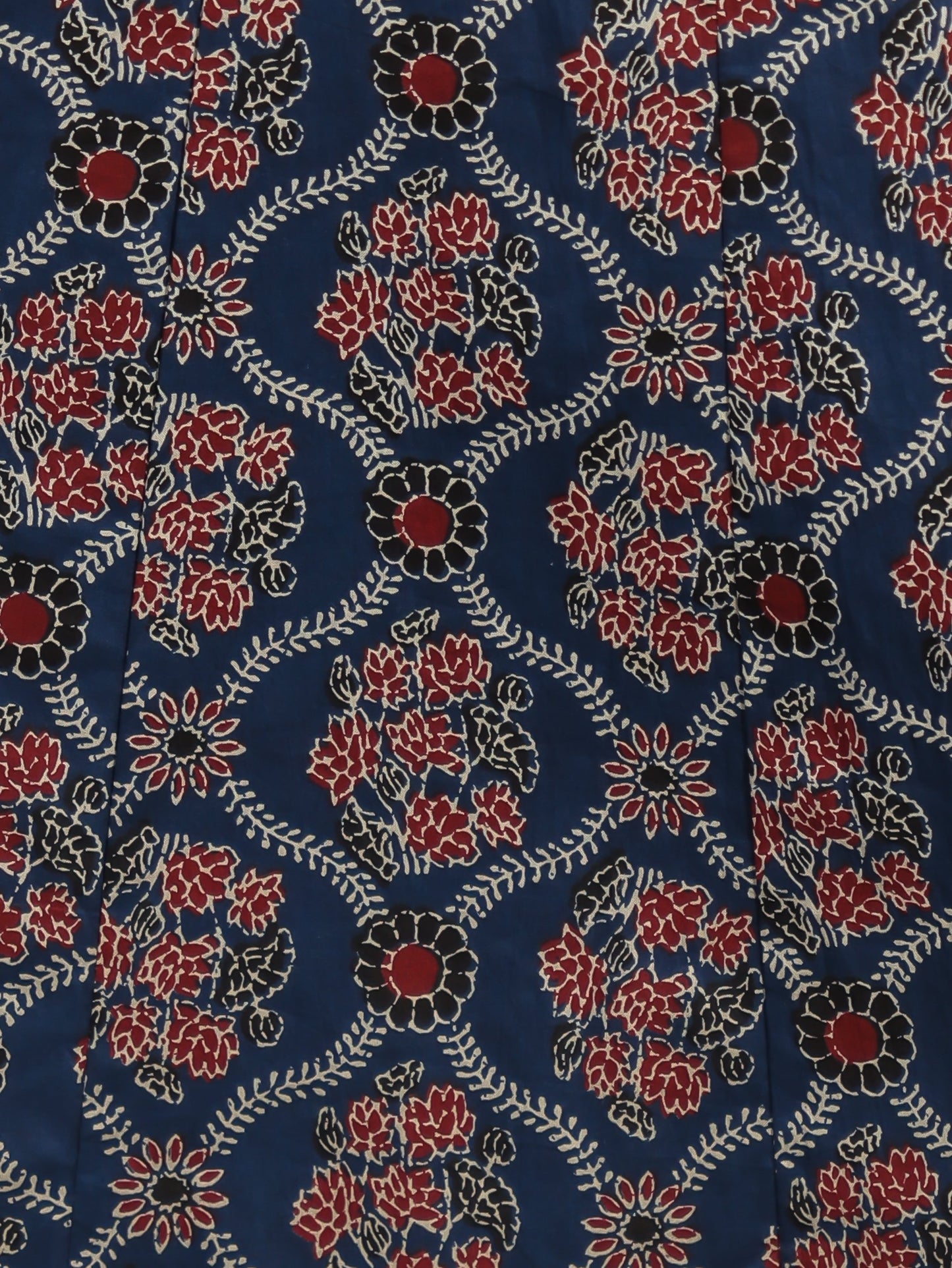 Embroidered Soft Cotton Geometric Anarkali Blue Kurta