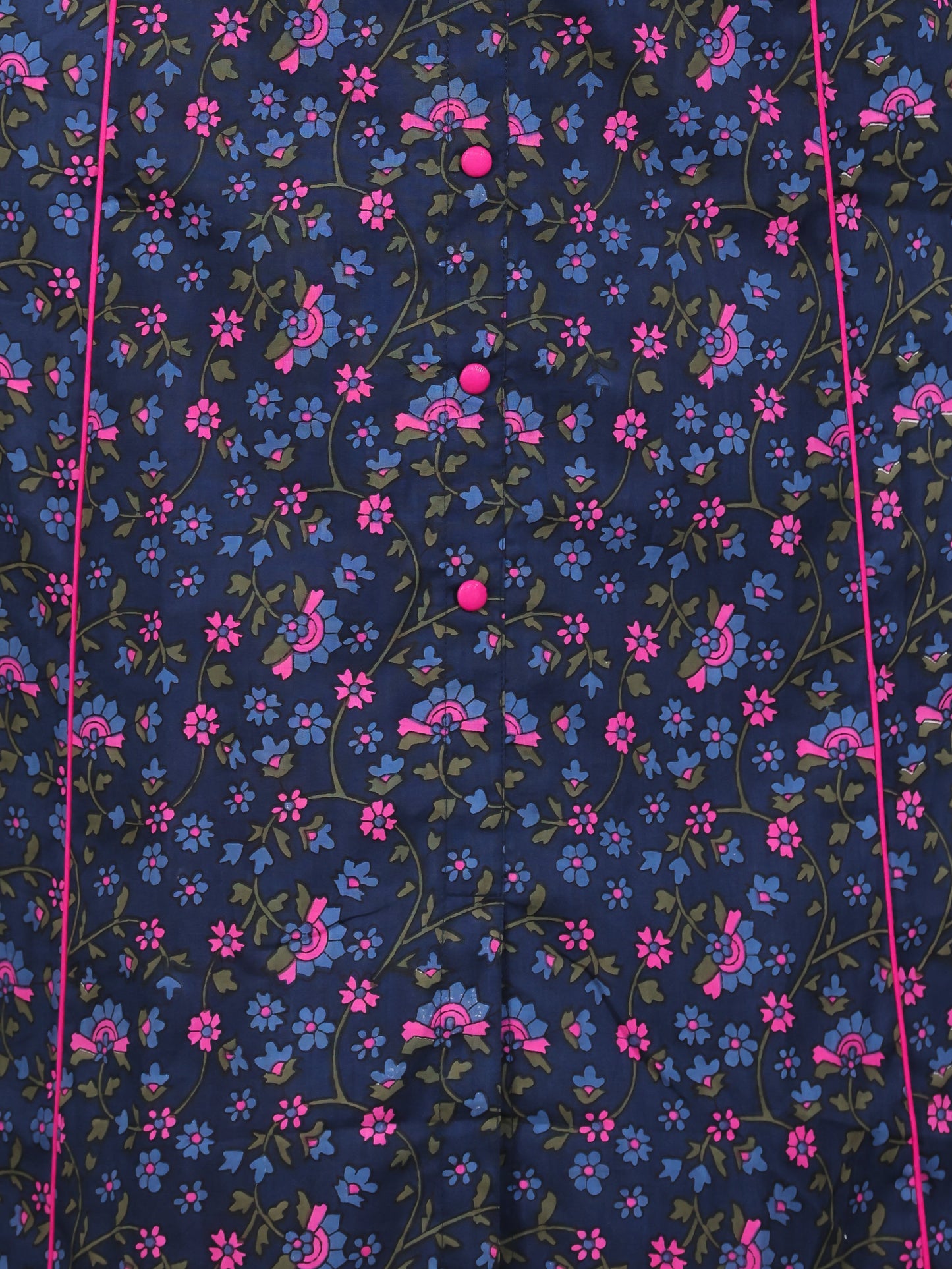 Soft Cotton Floral Straight Blue Kurta