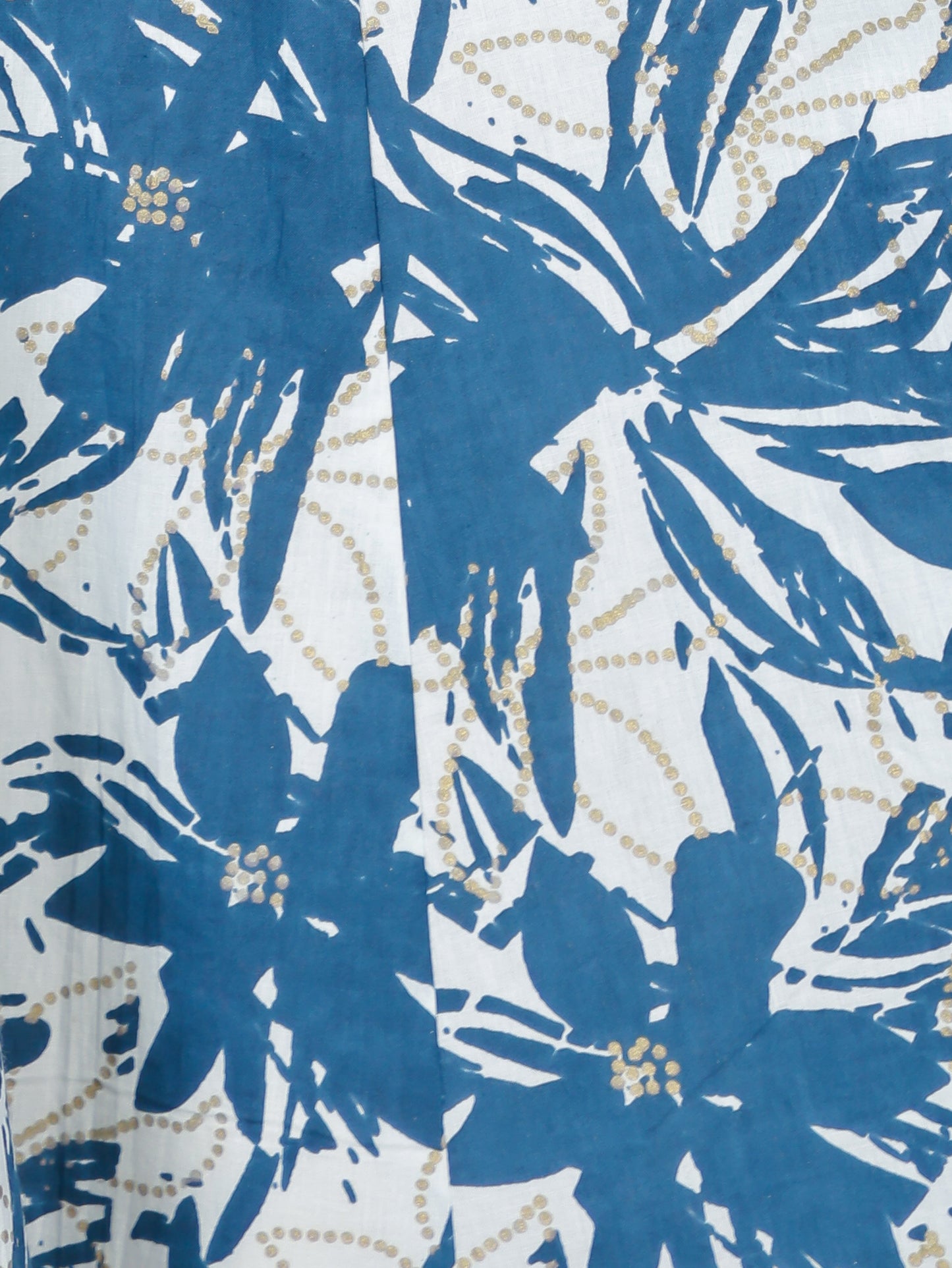 Soft Cotton Floral Flared Blue Dress