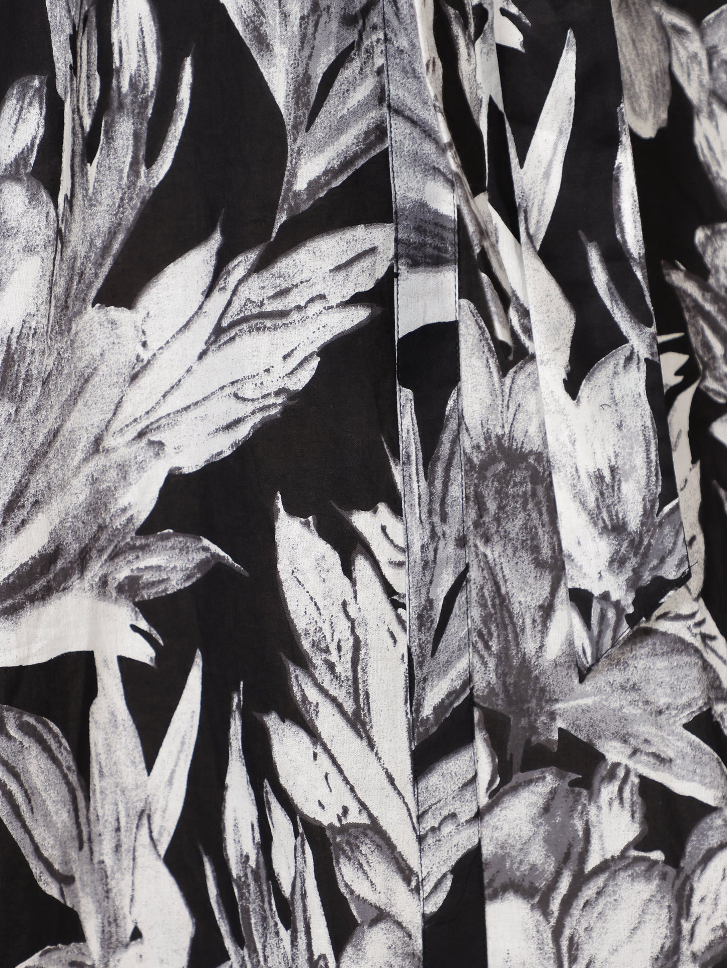 Soft Cotton Floral A-line Black Dress