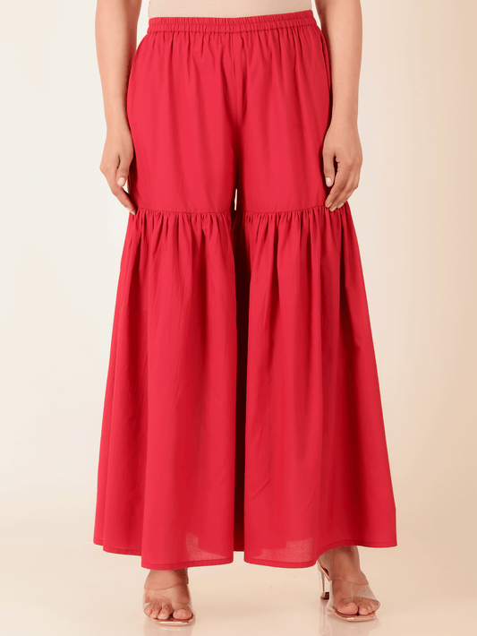 Soft Cotton Solid maroon Sharara
